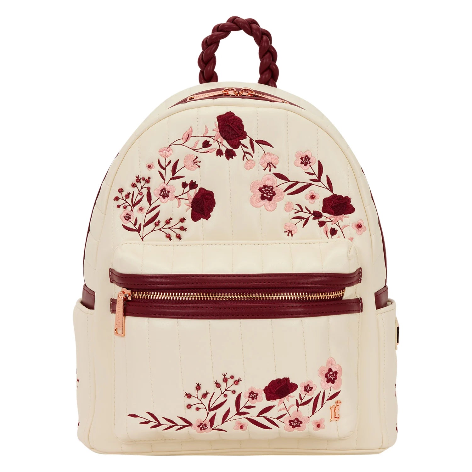 CREAM & RED - Floral - Mini Backpack LoungeFly