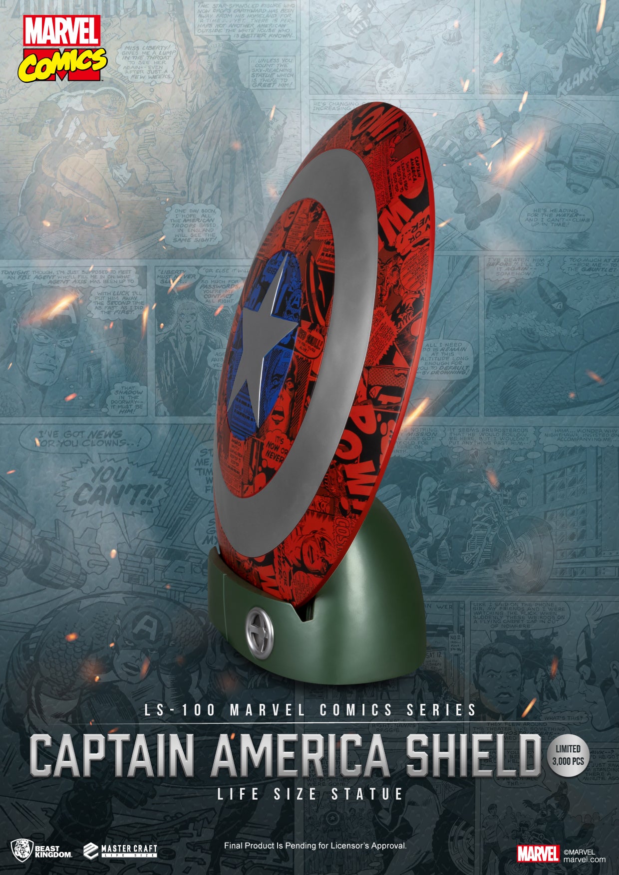 MARVEL - Captain America Shield - Statue Life Size 64cm