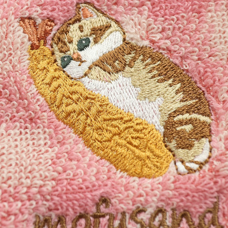 MOFUSAND - Kitten-Nyan Red Paw Print - Mini Towel 25x25cm