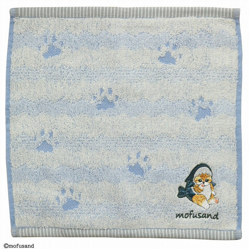 MOFUSAND - Kitten-Nyan Blue Paw Print - Mini Towel 25x25cm