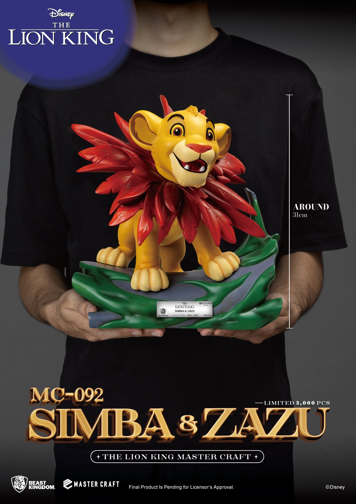 THE LION KING - Simba & Zazu - 2 Statue Pack Master Craft 31cm & 7cm