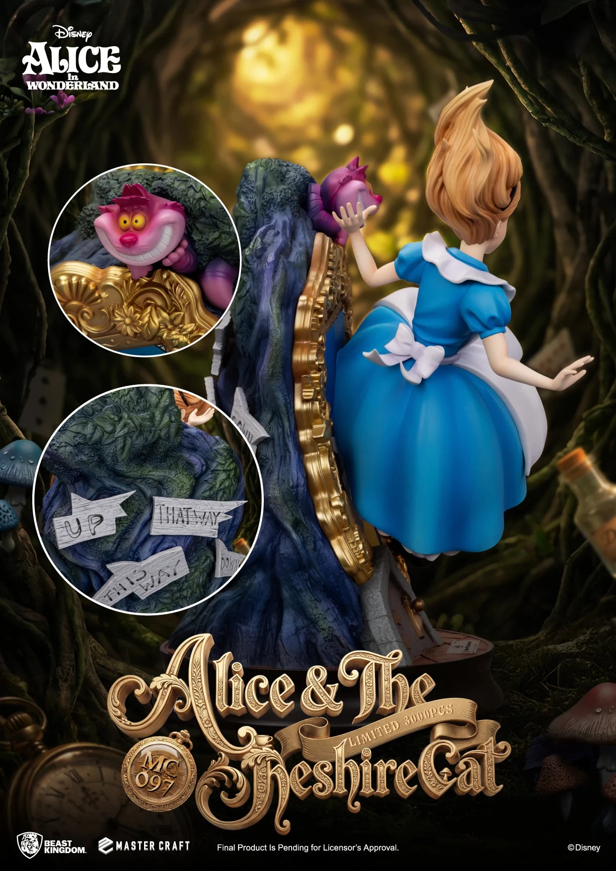 DISNEY - Alice & Cheshire Cat - Statue Master Craft 40cm
