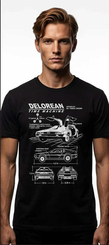 BACK TO THE FUTURE - Delorean Time Machine - T-Shirt Men (XL)