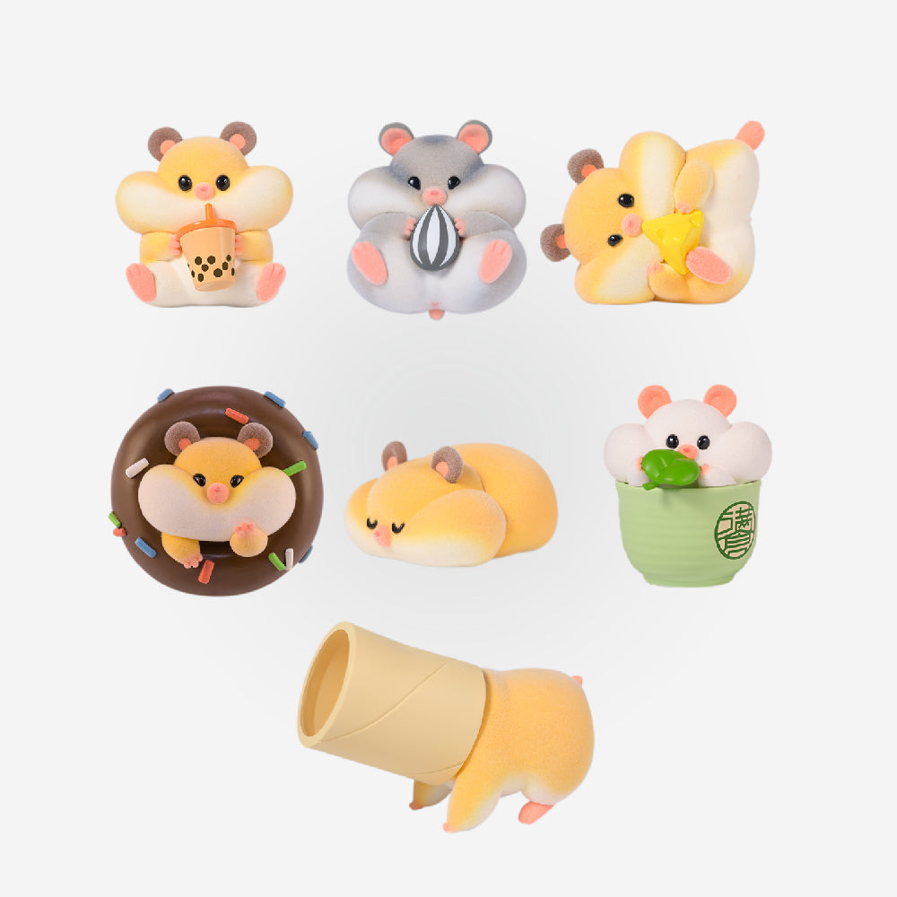 FLOCKING RICH HAMSTER - Hamster's Daily life - 4-7cm (Assort 6 Pcs)