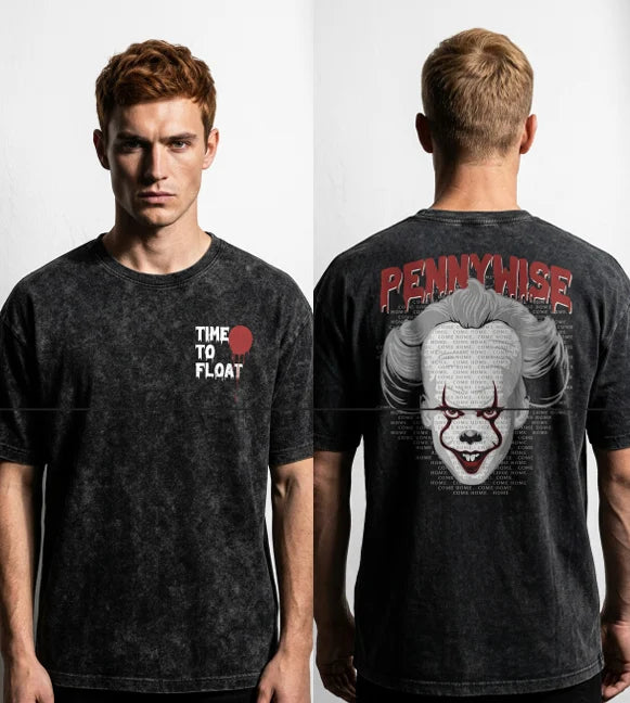 IT - Pennywise "Time to float" - Stonewash T-Shirt (L)