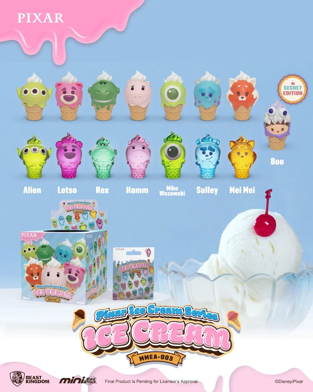 DISNEY - Pixar Ice Cream Series - Blind Box Set 24 Figure 3.5cm