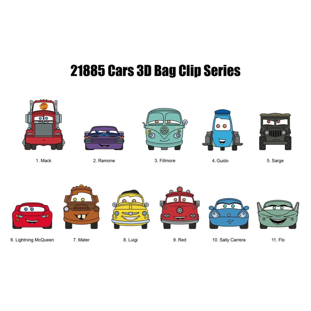 CARS - Series 1- 3D Foam Bag Clip (Display 24 Pcs)
