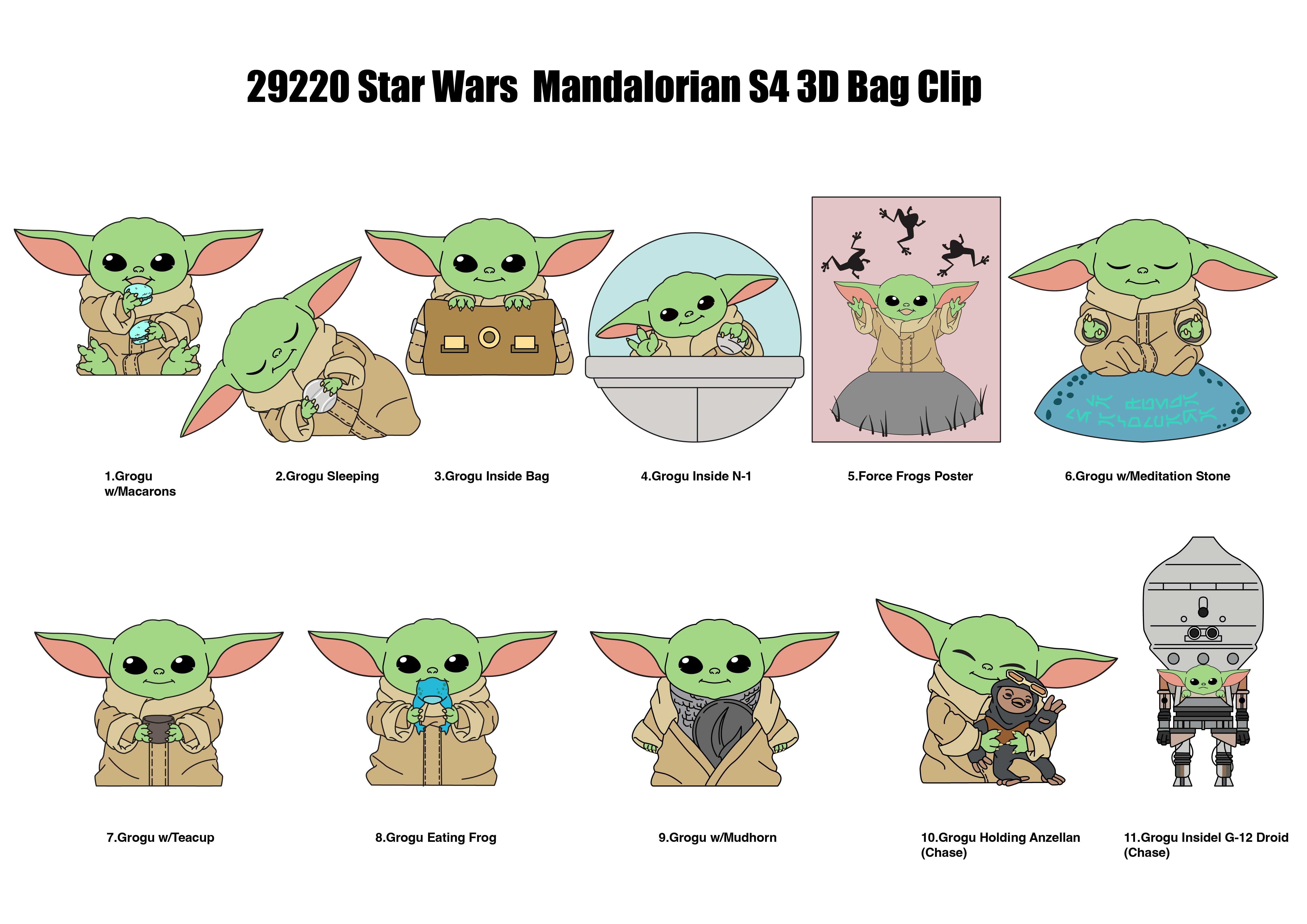 MANDALORIAN - Best of Grogu - 3D Foam Bag Clip (Display 24 Pcs)