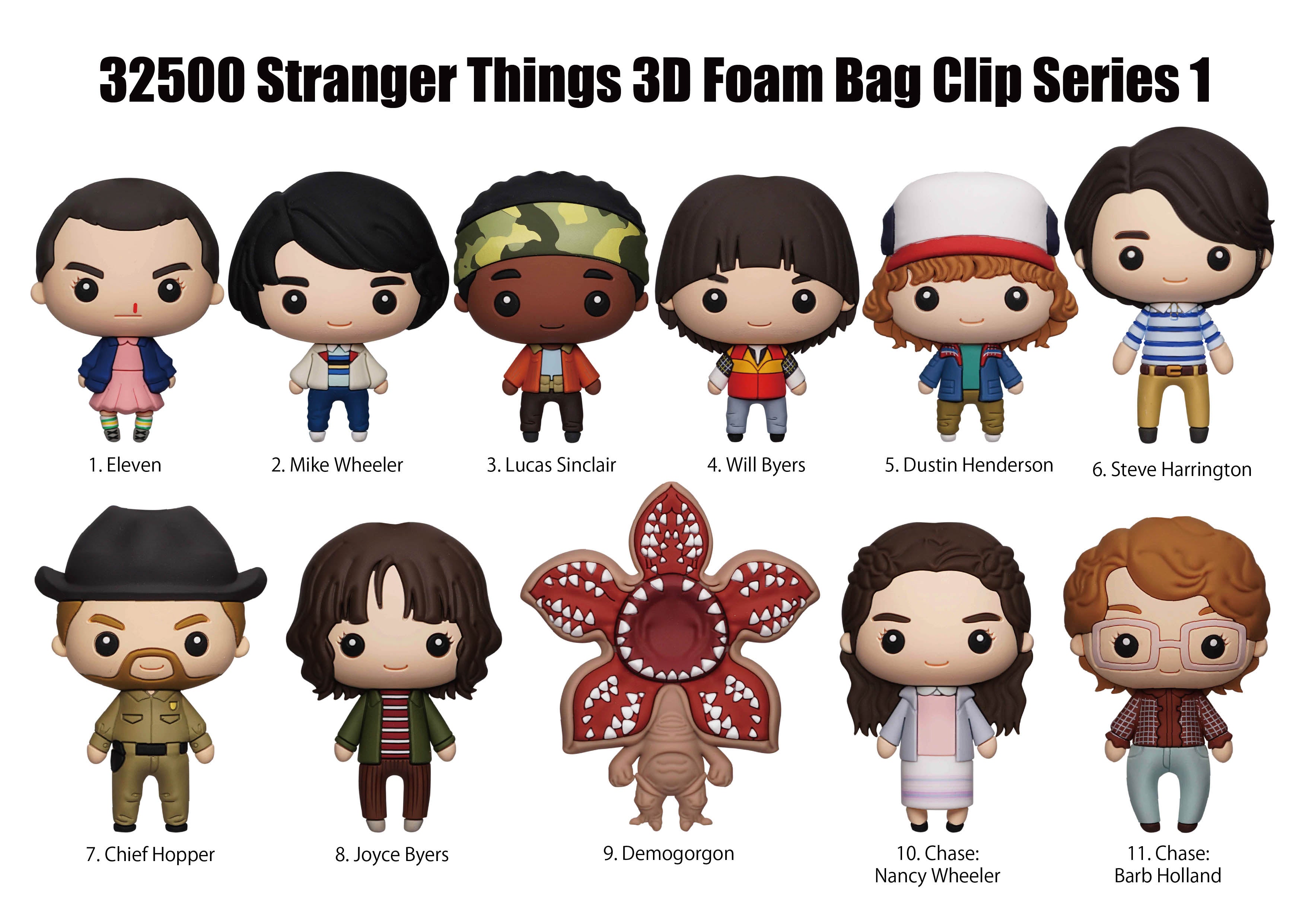 STRANGER THINGS - Series 1 - 3D Foam Bag Clip (Display 24 Pcs)