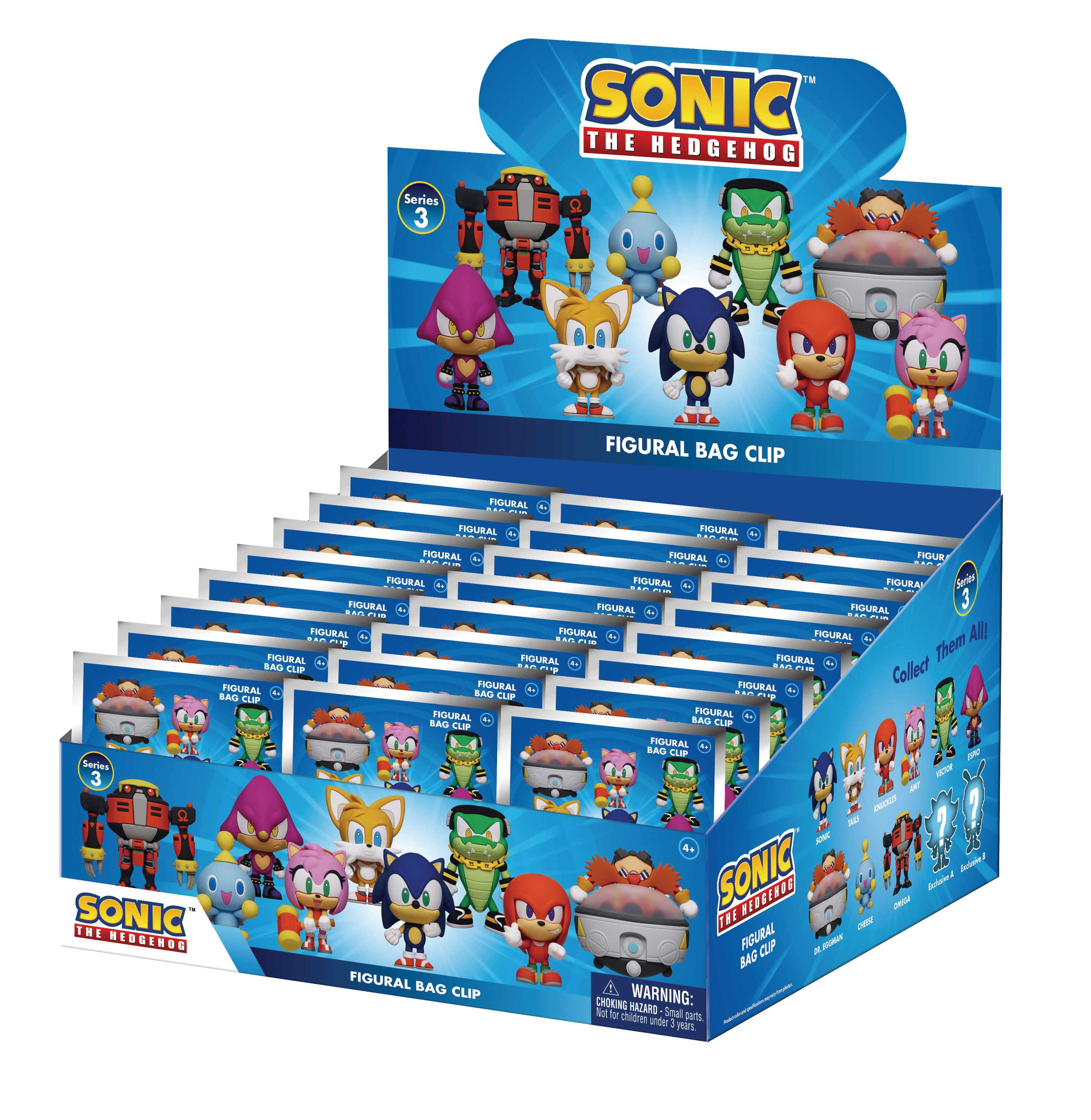 SONIC - Series 3 - 3D Foam Bag Clip (Display 24 Pcs)