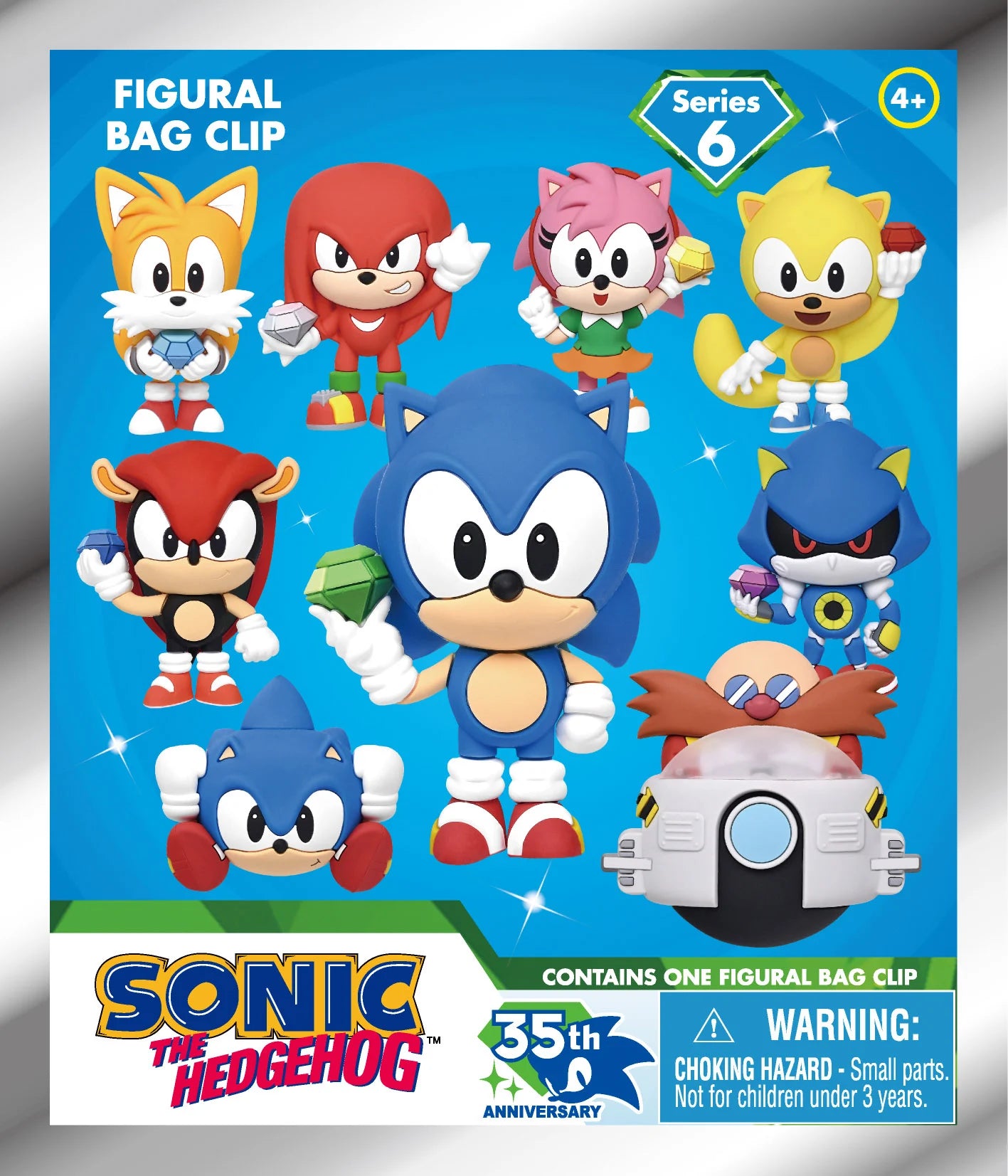 SONIC - Series 6 - 3D Foam Bag Clip (Display 24 Pcs)