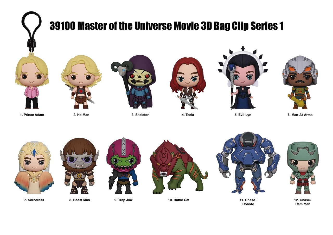 MASTERS OF UNIVERSE MOVIE -Series 1 -3D Foam Bag Clip (Display 24 Pcs)