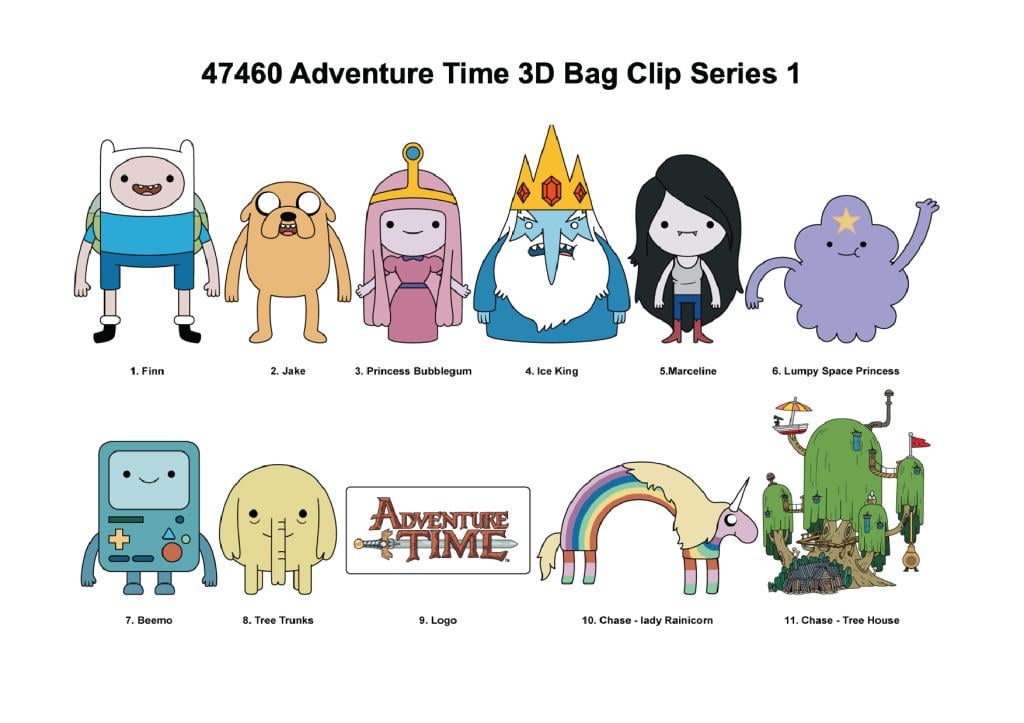 ADVENTURE TIME -  Series 1 - 3D Foam Bag Clip (Display 24 Pcs)