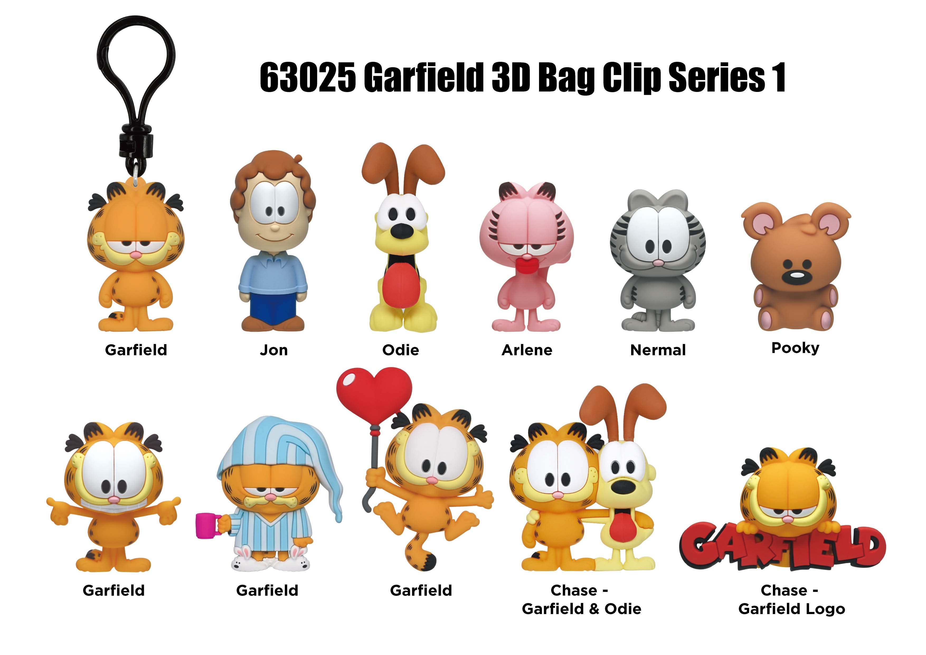 GARFIELD - Series 1 - 3D Foam Bag Clip (Display 24 Pcs)