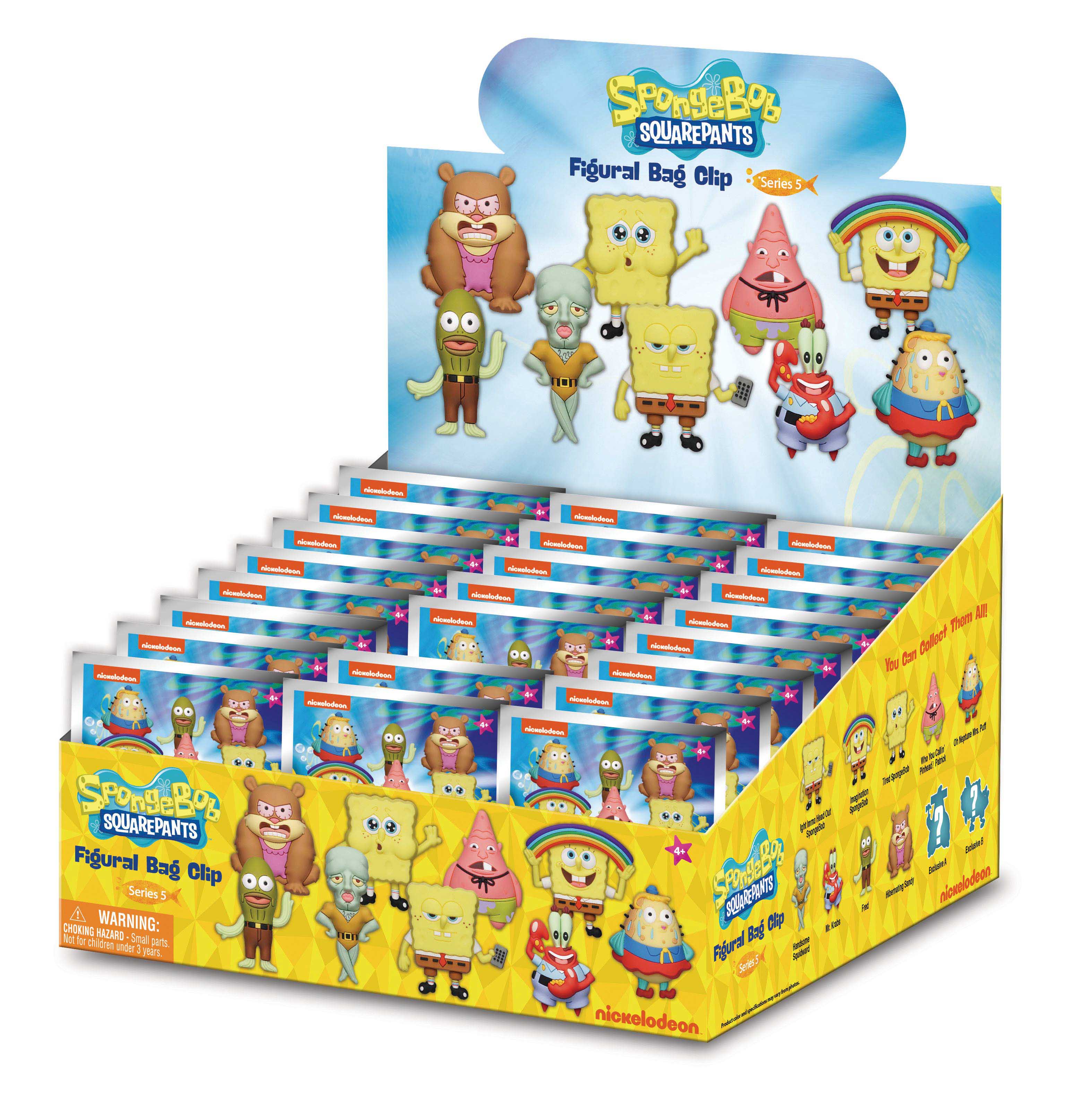 NICKELODEON - Series 5 - 3D Foam Bag Clip (Display 24 Pcs)