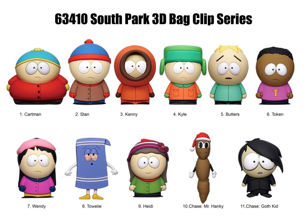 SOUTH PARK -  Series 1 - 3D Foam Bag Clip (Display 24 Pcs)