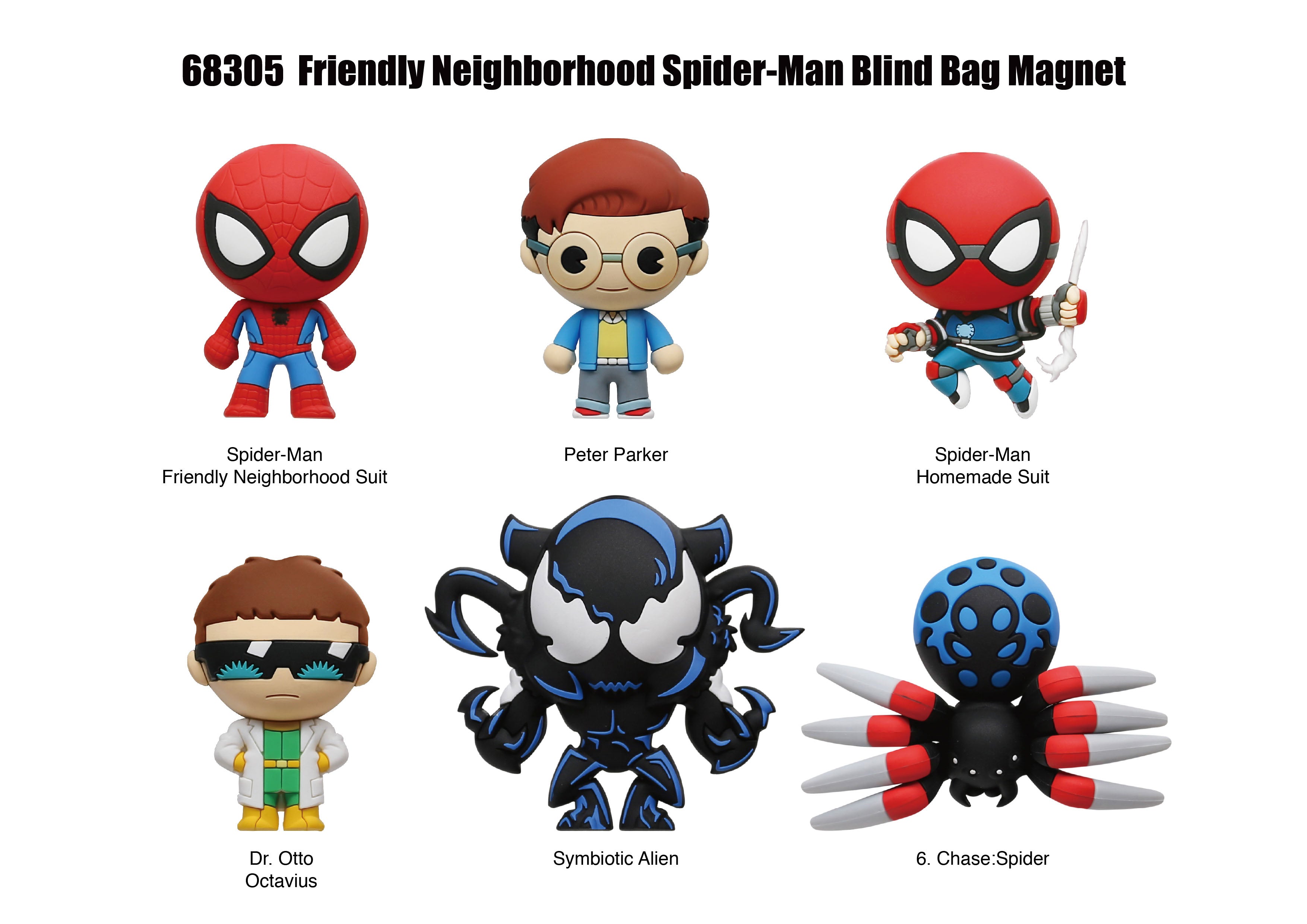 SPIDER-MAN - Series 1 - 3D Foam Magnets in blind bags (Display 12 Pcs)