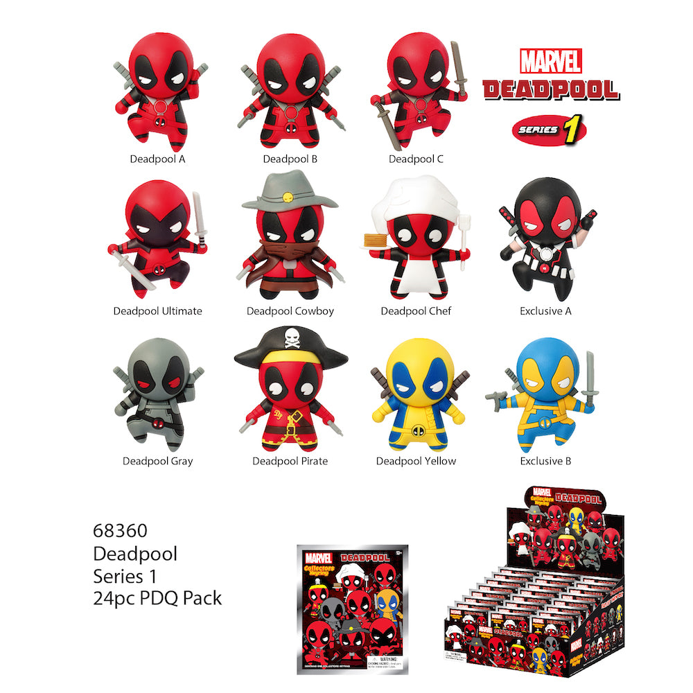 MARVEL - Deadpool Series 1 - 3D Foam Bag Clip (Display 24 Pcs)