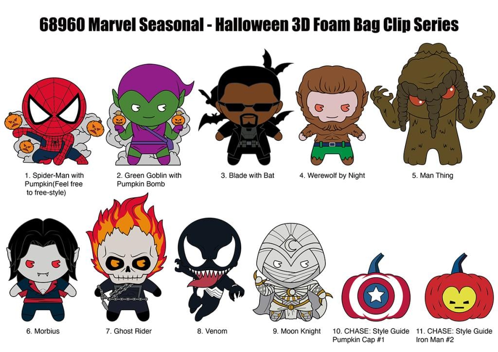 MARVEL HALLOWEEN - Series 1 - 3D Foam Bag Clip (Display 24 Pcs)