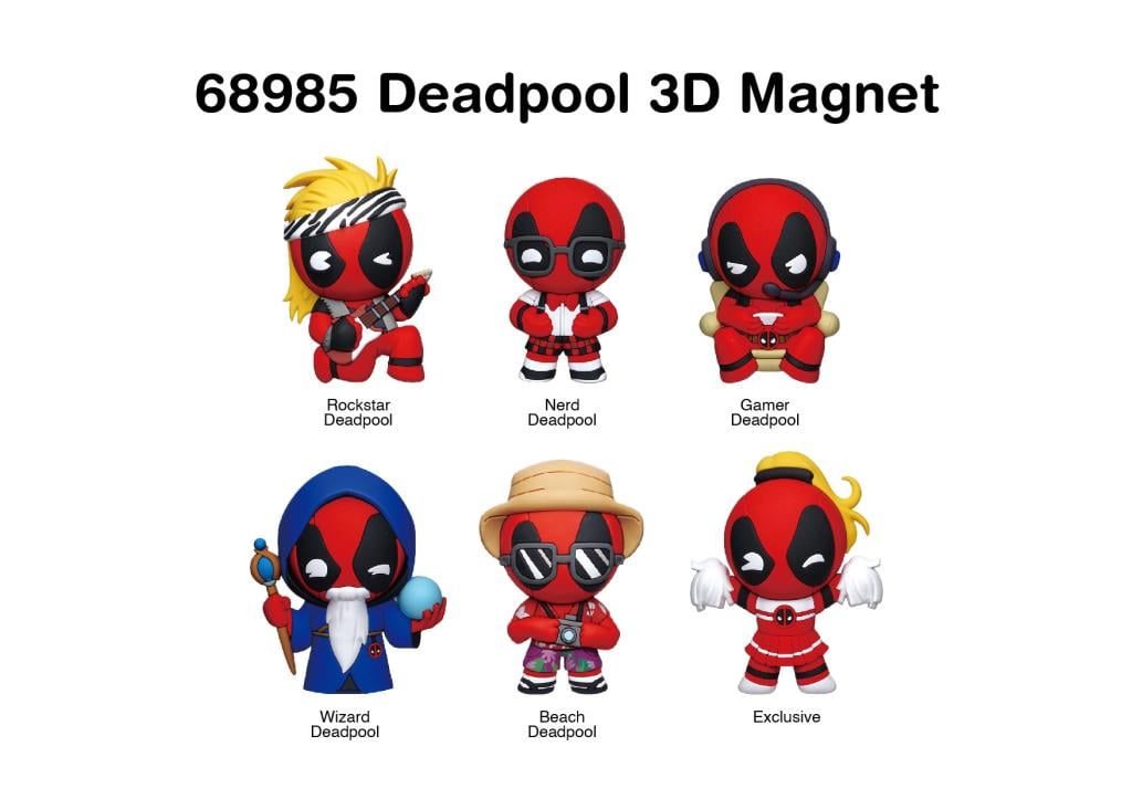 DEADPOOL - Serie 1 - 3D Foam Magnets in blind bags (Display 12 Pcs)