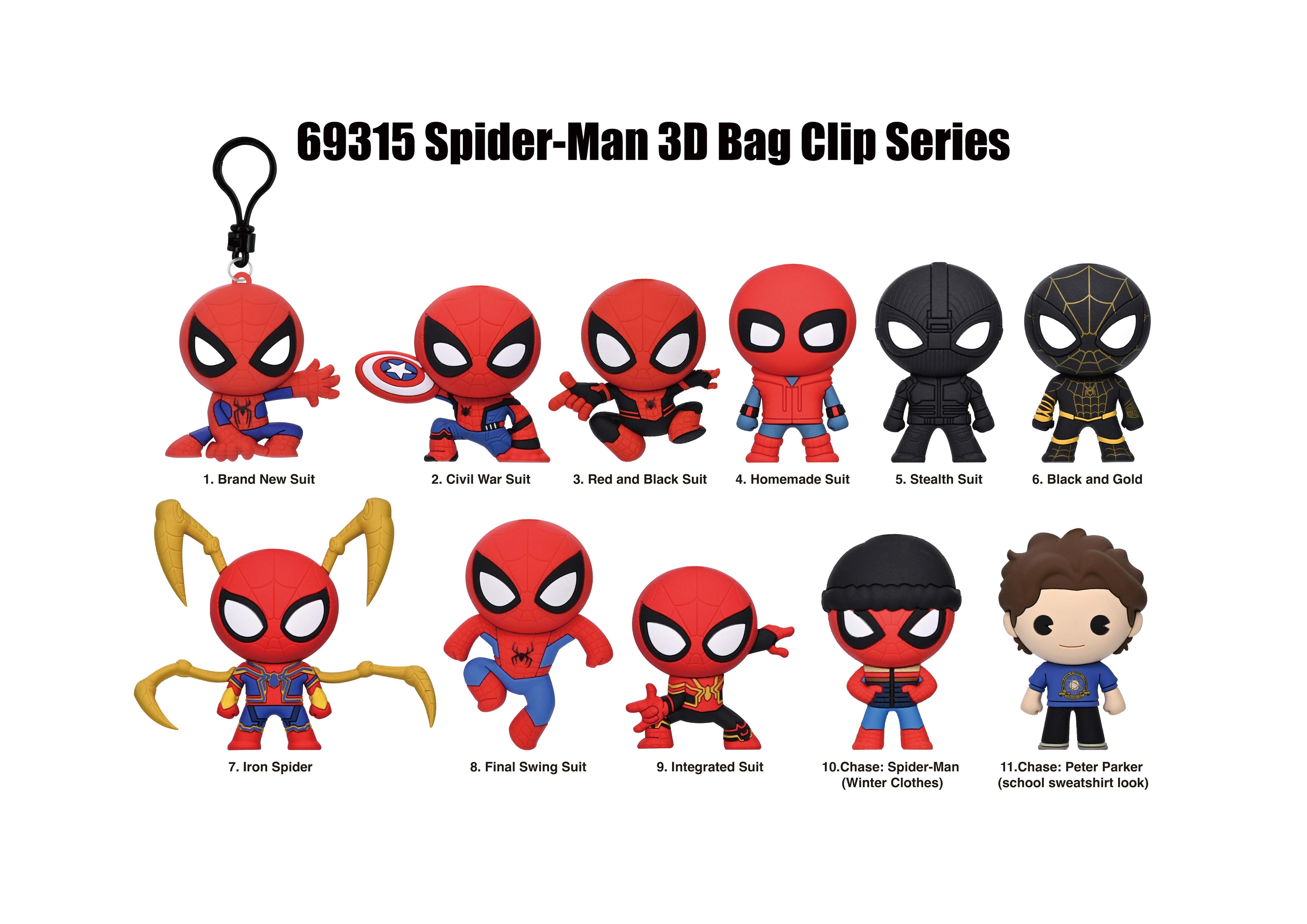 SPIDER MAN BRAND NEW DAY - Series 1 - 3D Foam Bag Clip (Display 24 Pcs)