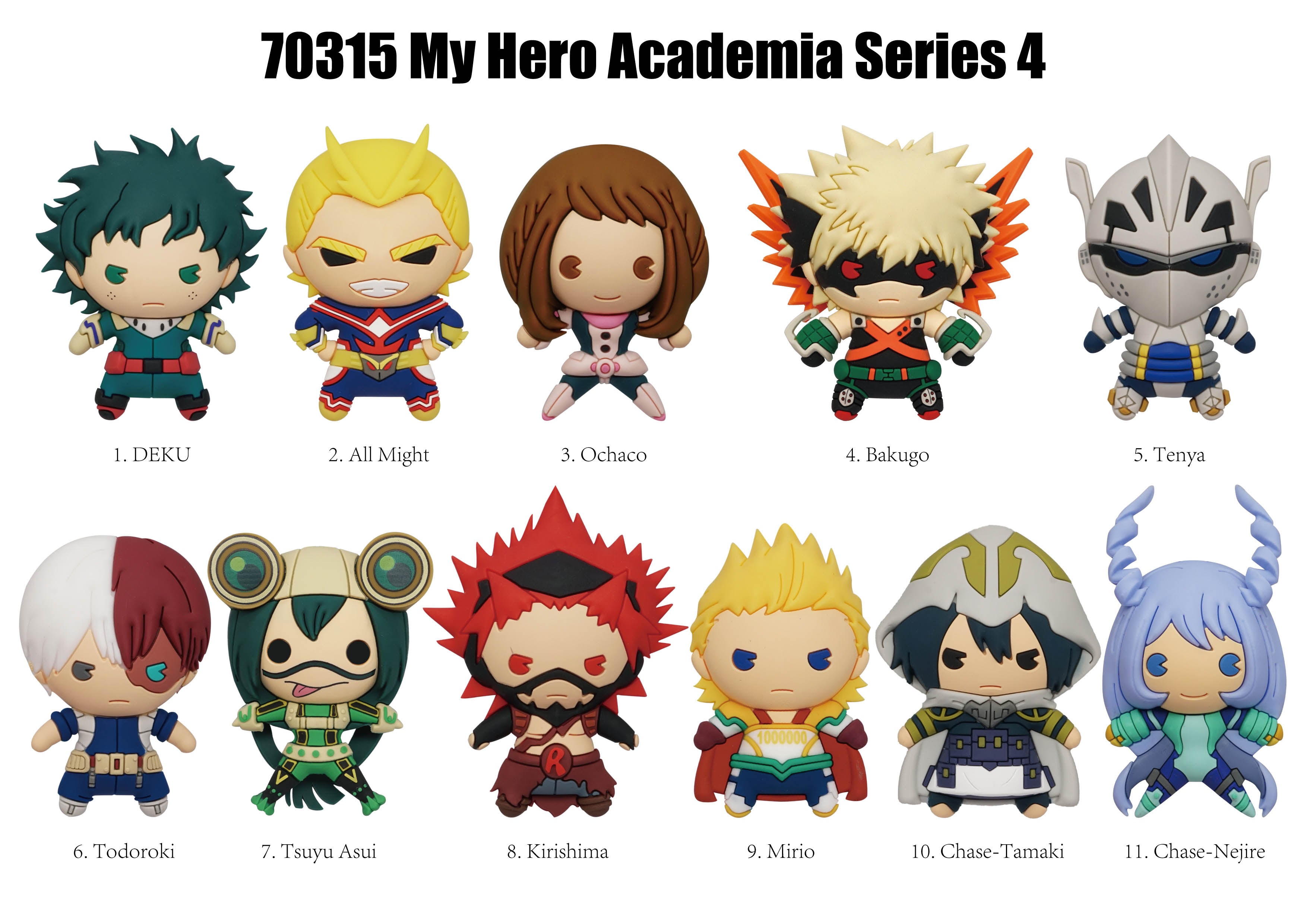 MY HERO ACADEMIA - Series 4 - 3D Foam Bag Clip (Display 24 Pcs)