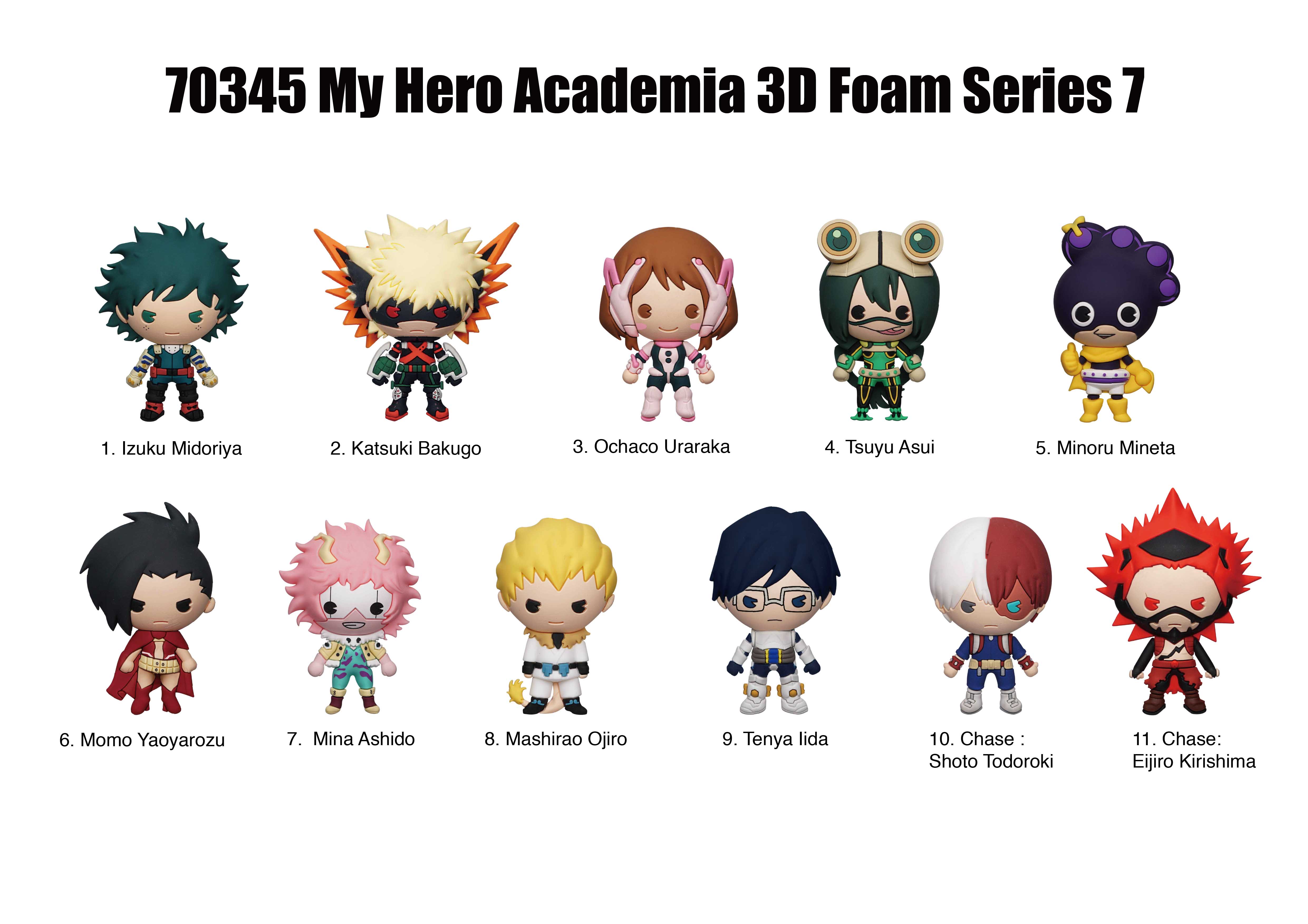 MY HERO ACADEMIA - Series 7 - 3D Foam Bag Clip (Display 24 Pcs)
