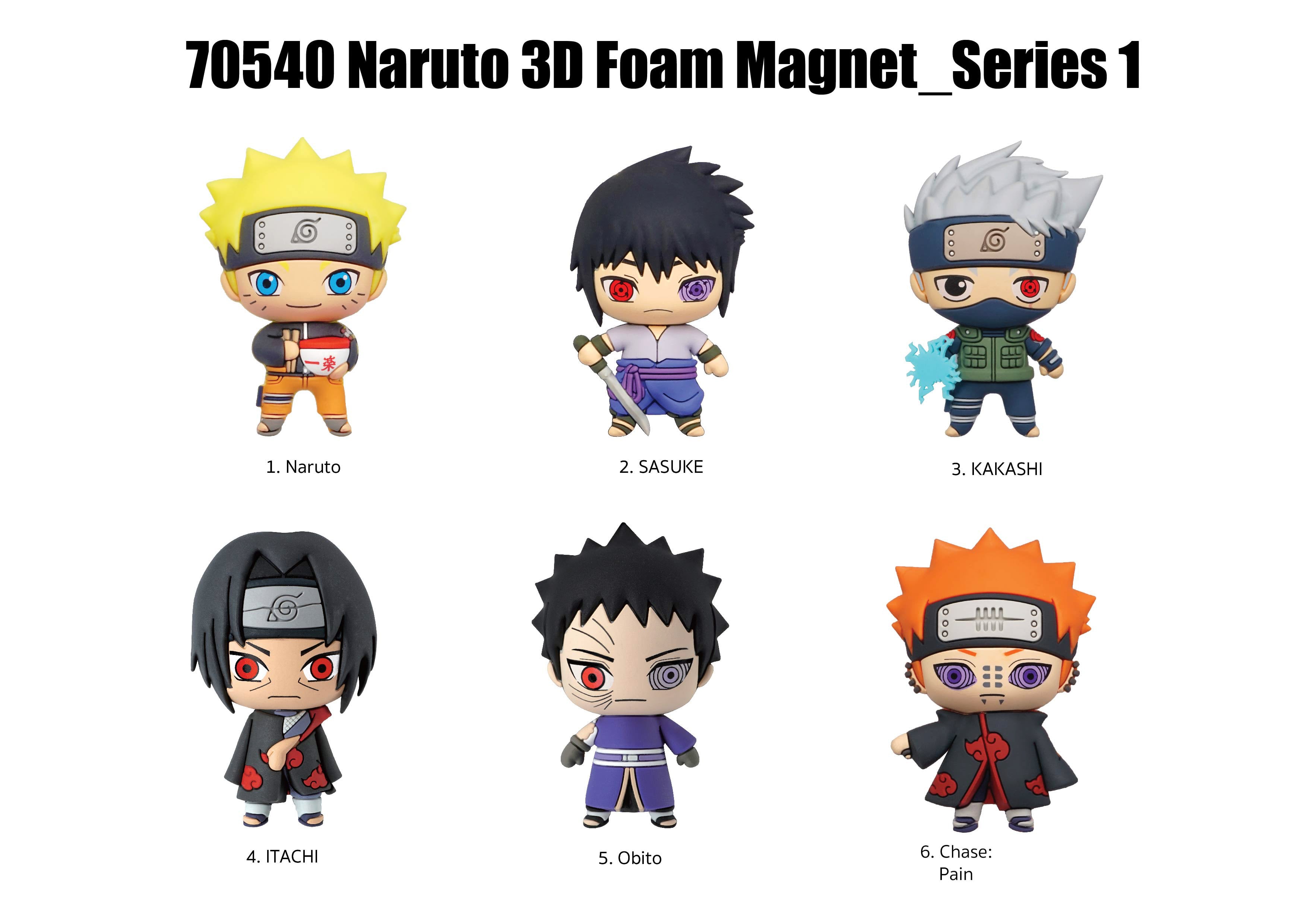 NARUTO - Series 1 - 3D Foam Magnets in blind bags (Display 12 Pcs)