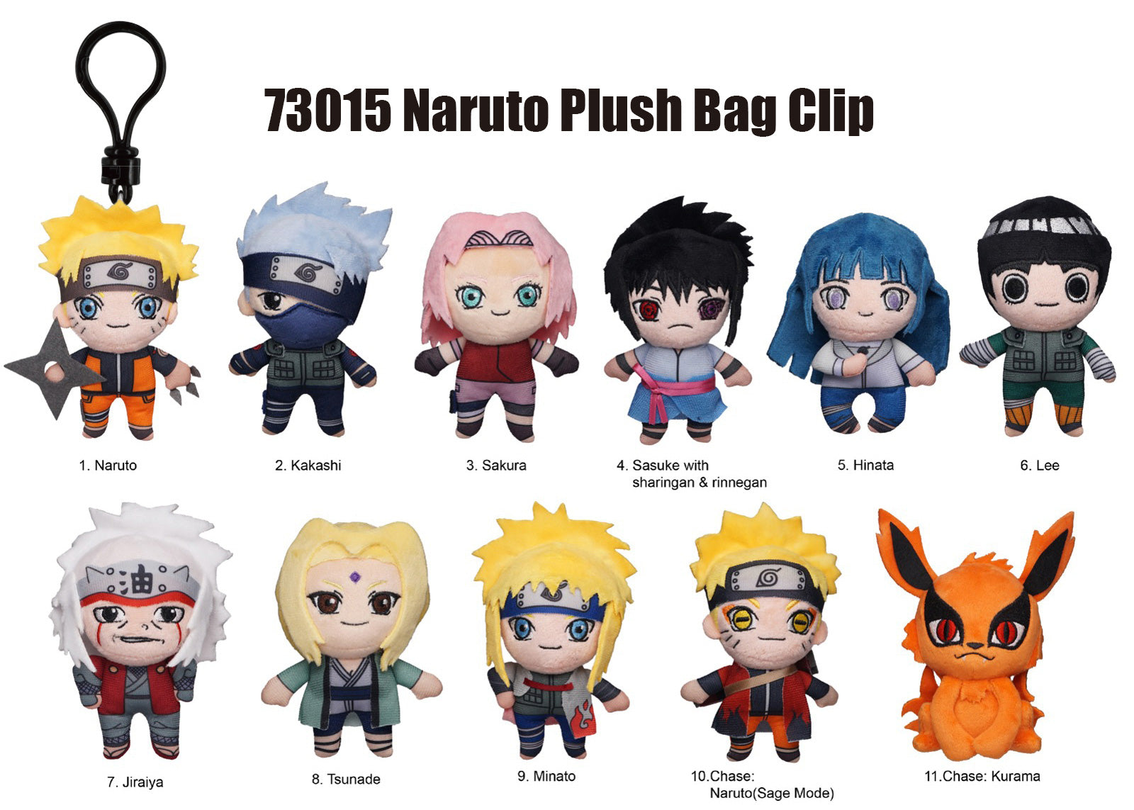 NARUTO - Plush Bag Clip (Display 24 Pcs)