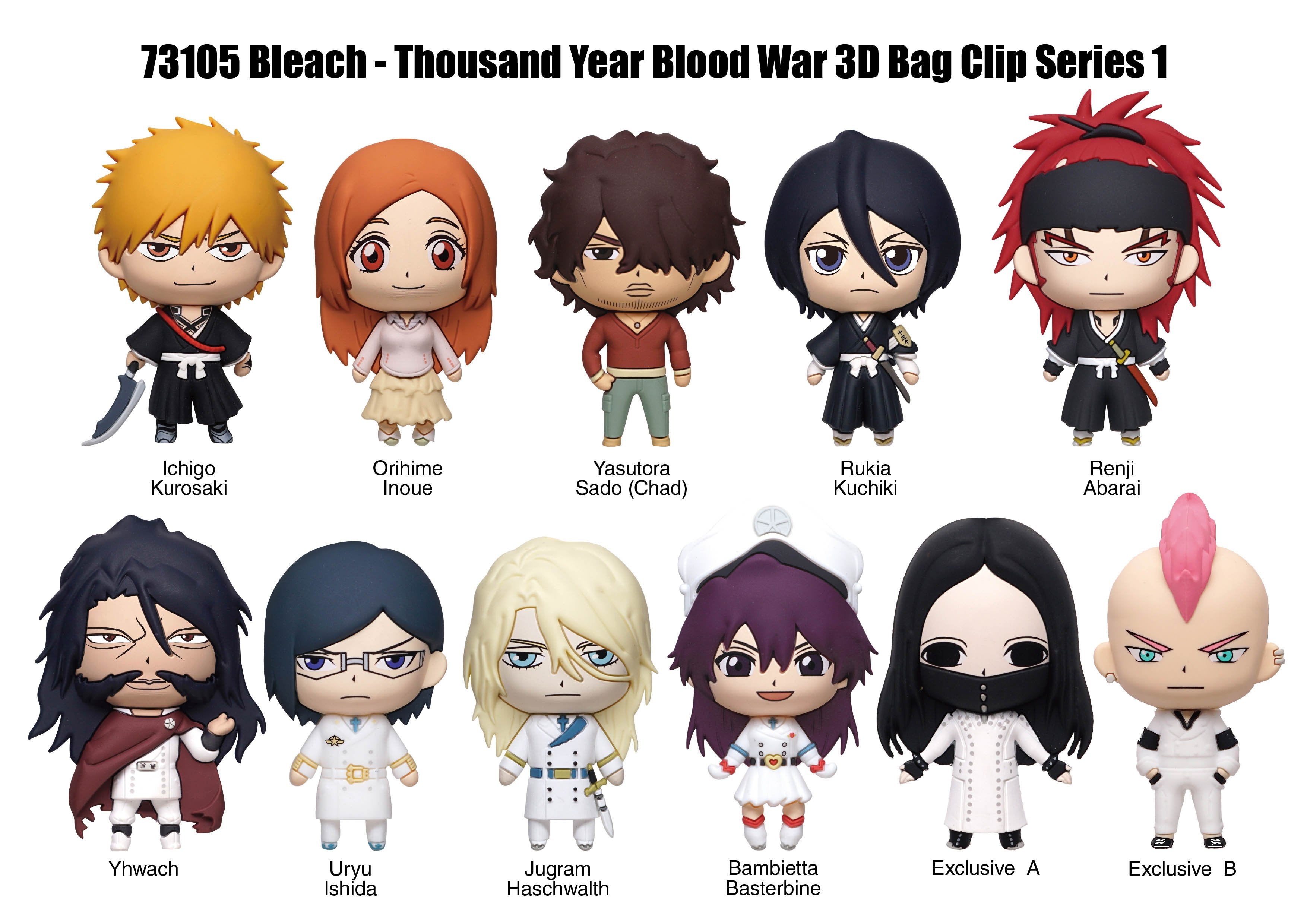 BLEACH TYBW - Series 1 - 3D Foam Bag Clip (Display 24 Pcs)