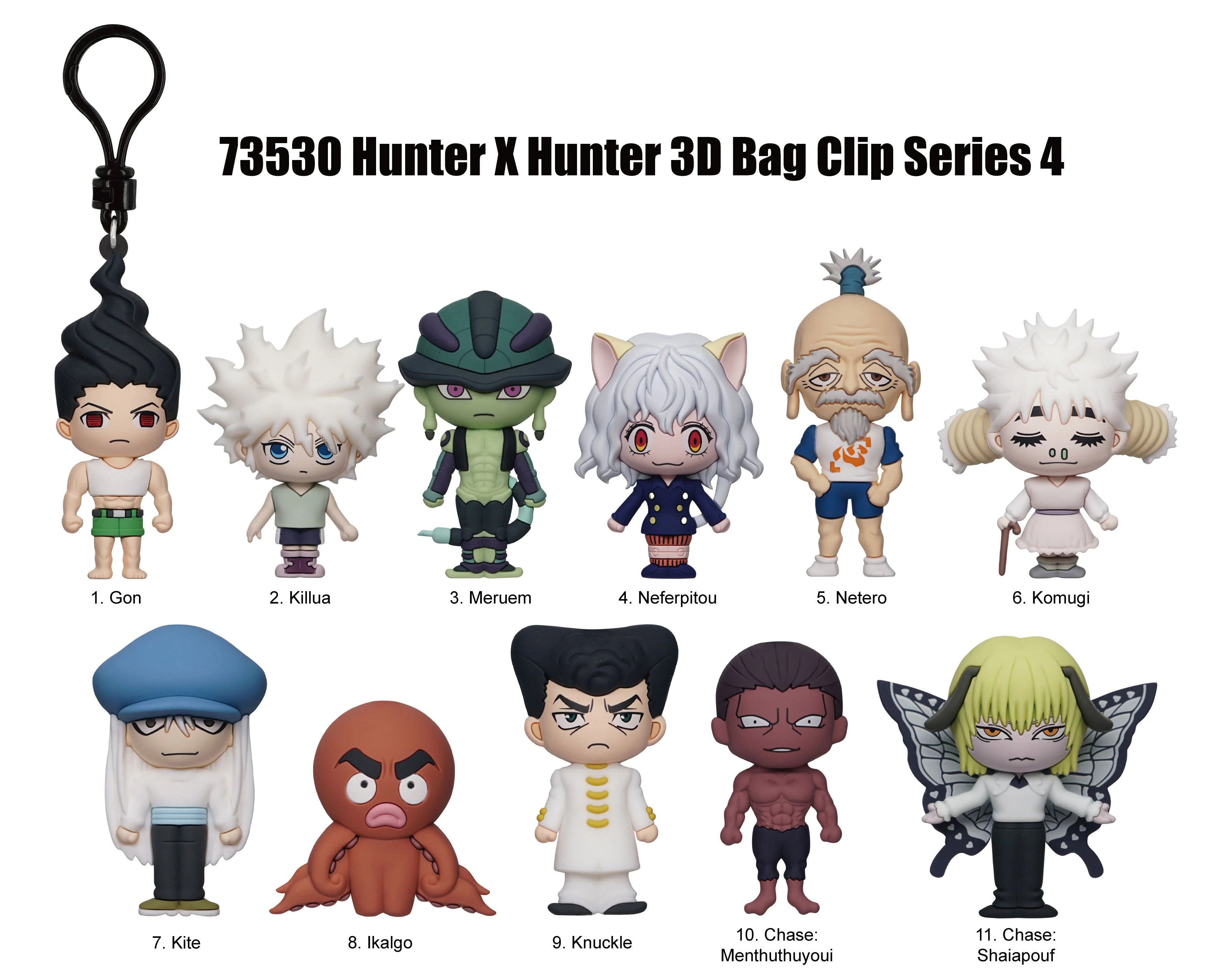 HUNTER X HUNTER - Series 4 - 3D Foam Bag Clip (Display 24 Pcs)