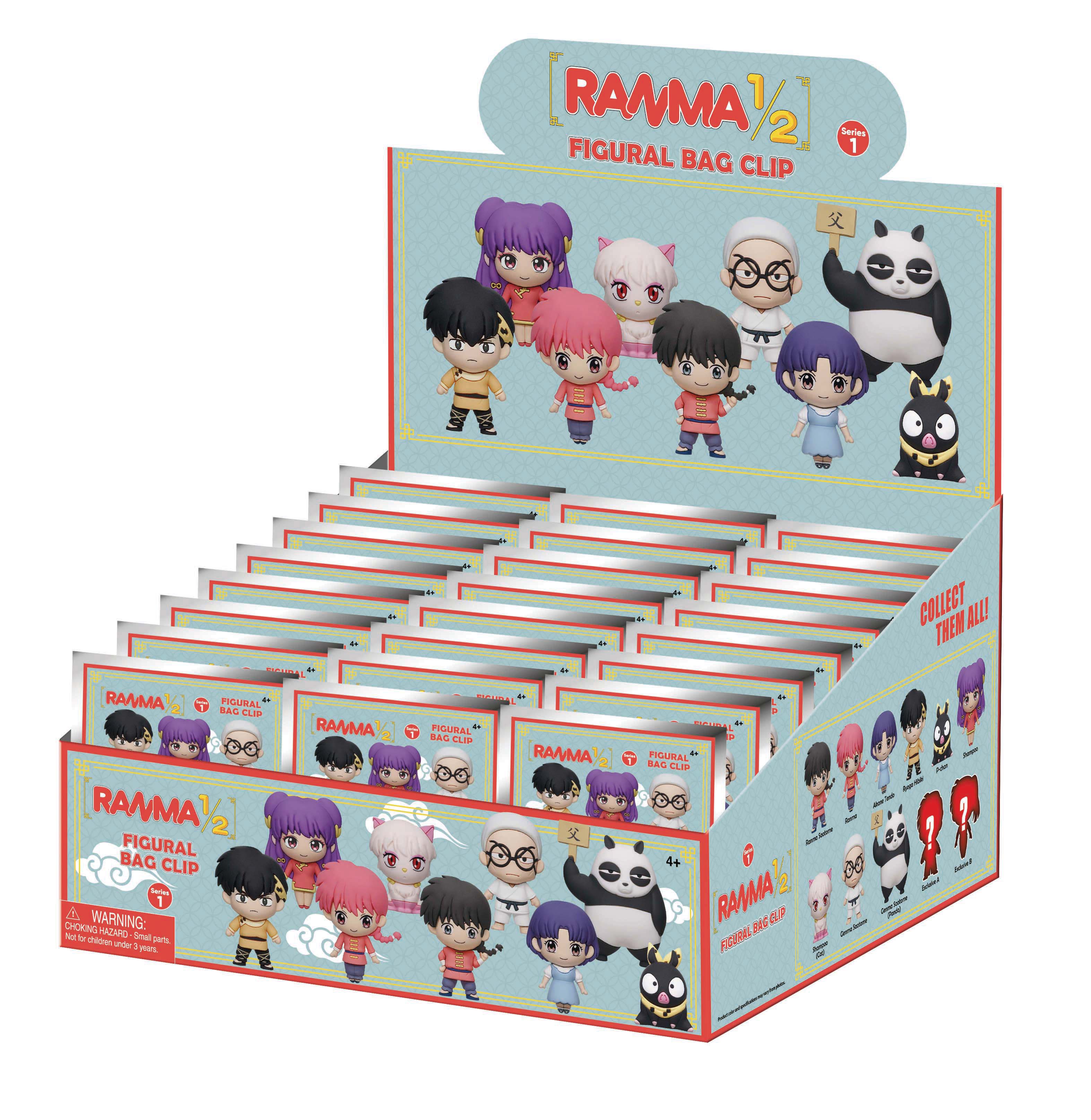 RANMA 1/2 - Series 1 - 3D Foam Bag Clip (Display 24 Pcs)