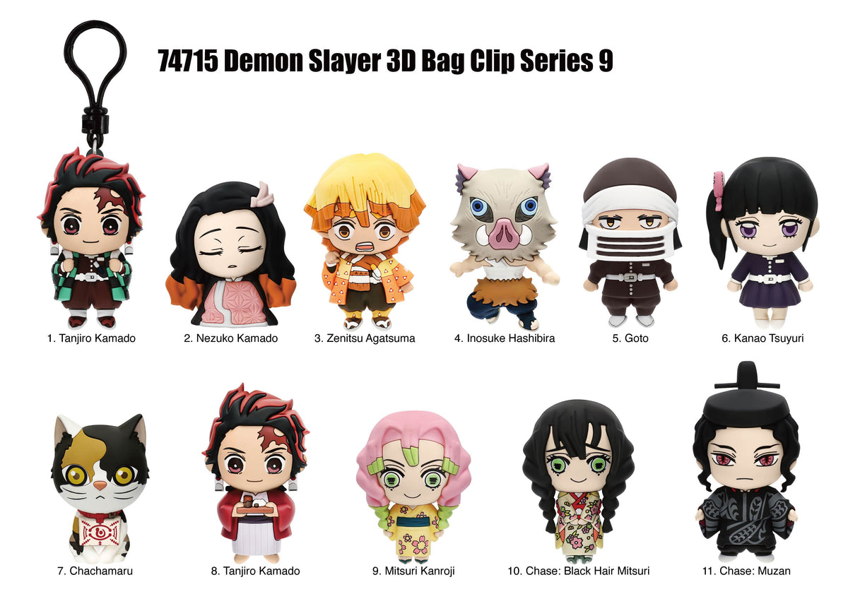 DEMON SLAYER - Series 9 - 3D Foam Bag Clip (Display 24 Pcs)