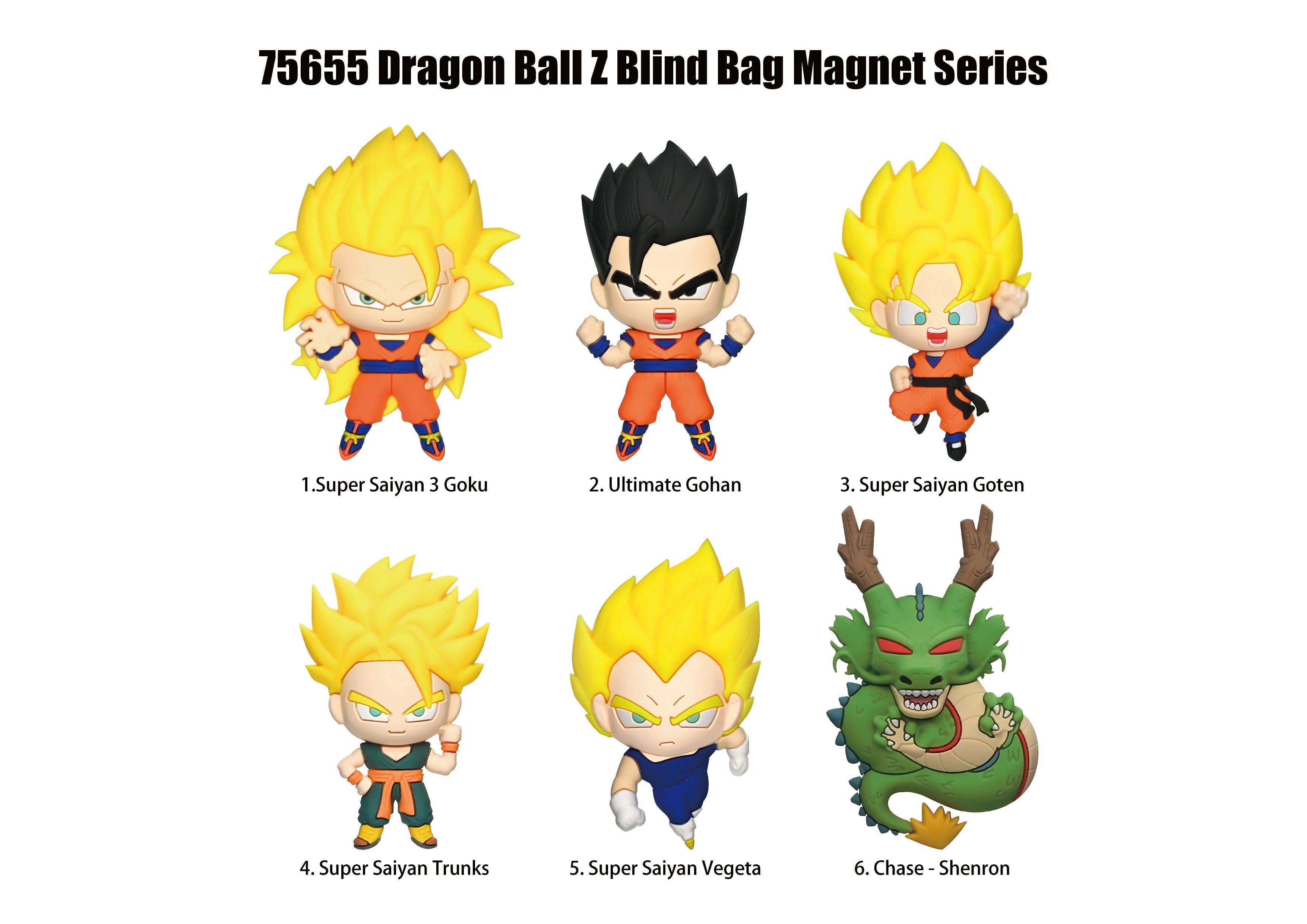 DRAGON BALL Z -Serie 1 -3D Foam Magnets in blind bags (Display 12 Pcs)