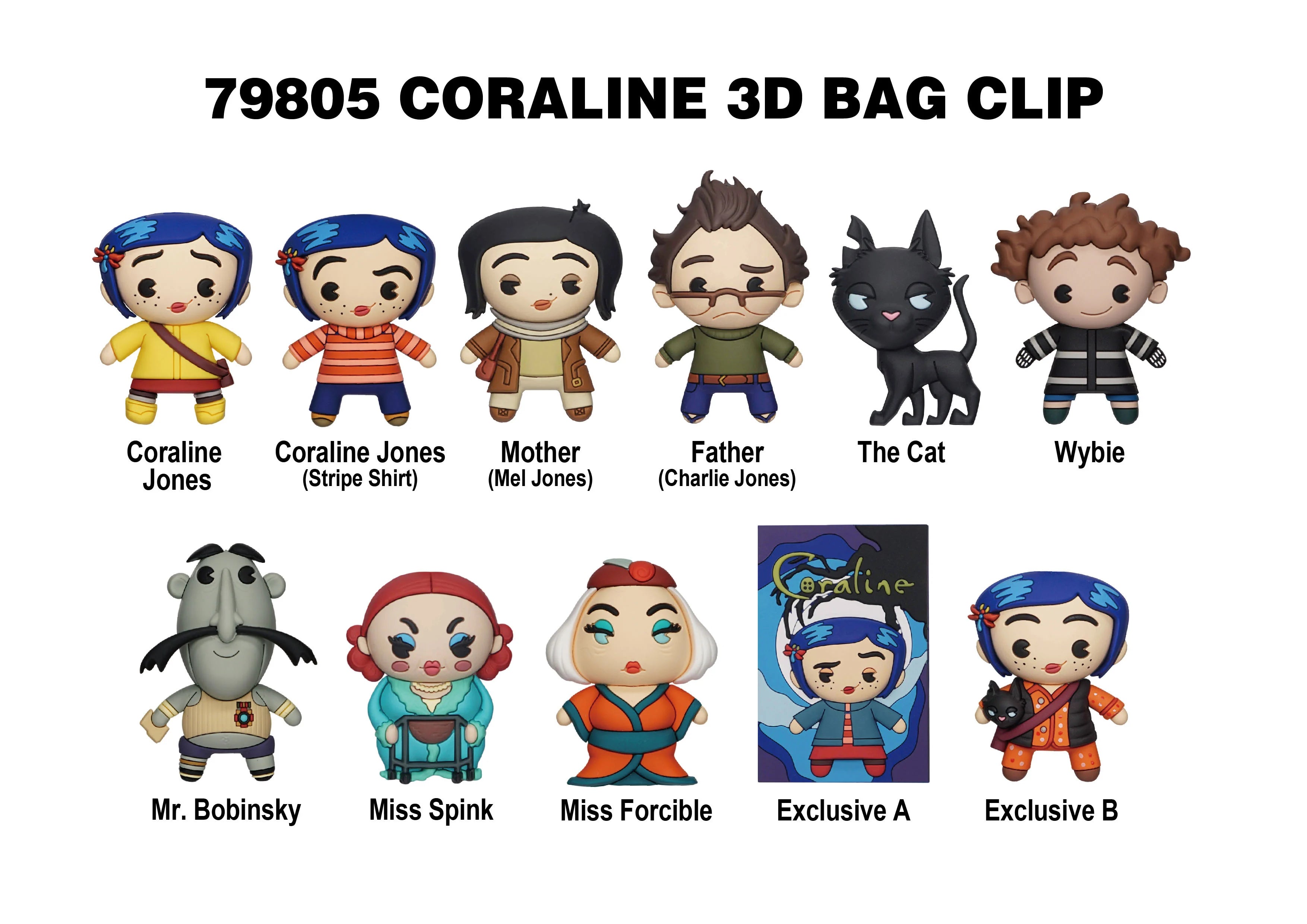 CORALINE - Series 1 - 3D Foam Bag Clip (Display 24 Pcs)