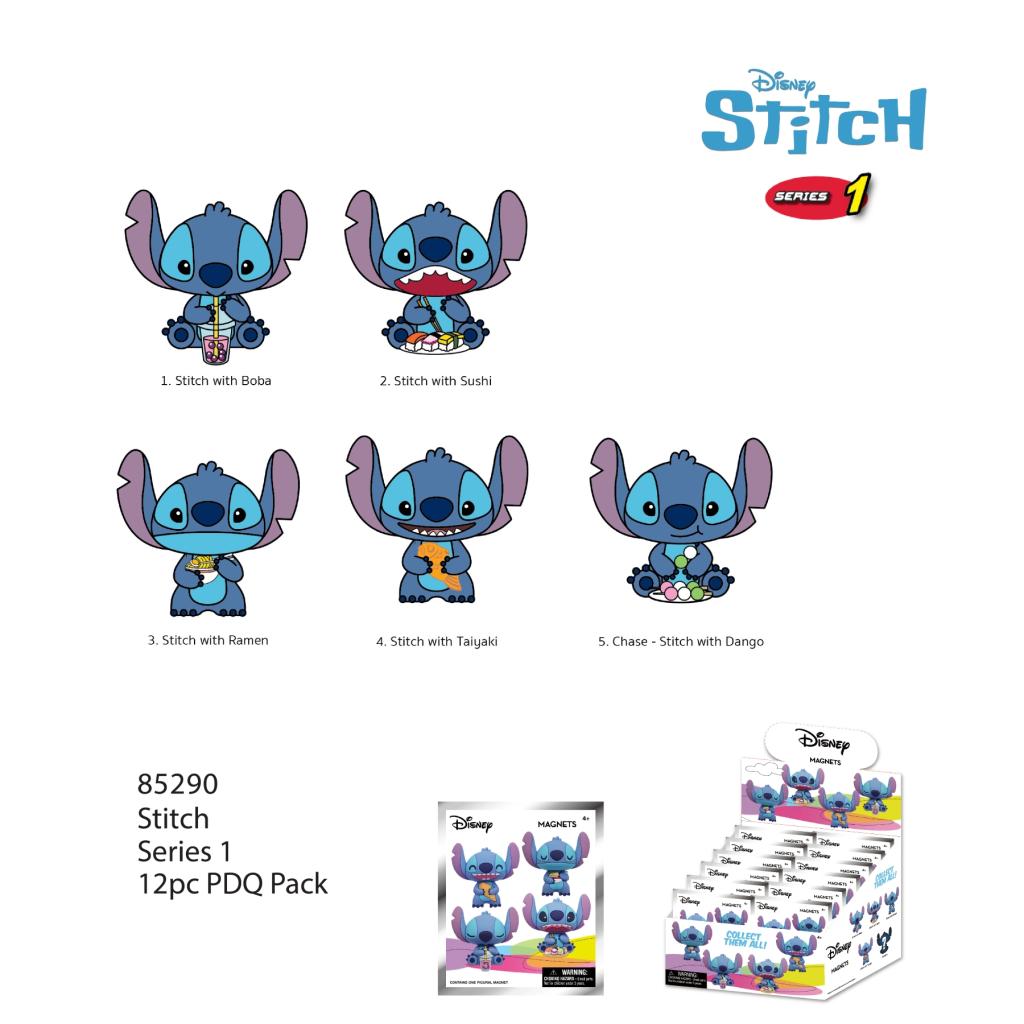 STITCH - Series 1 - 3D Foam Magnets in blind bags (Display 12 Pcs)