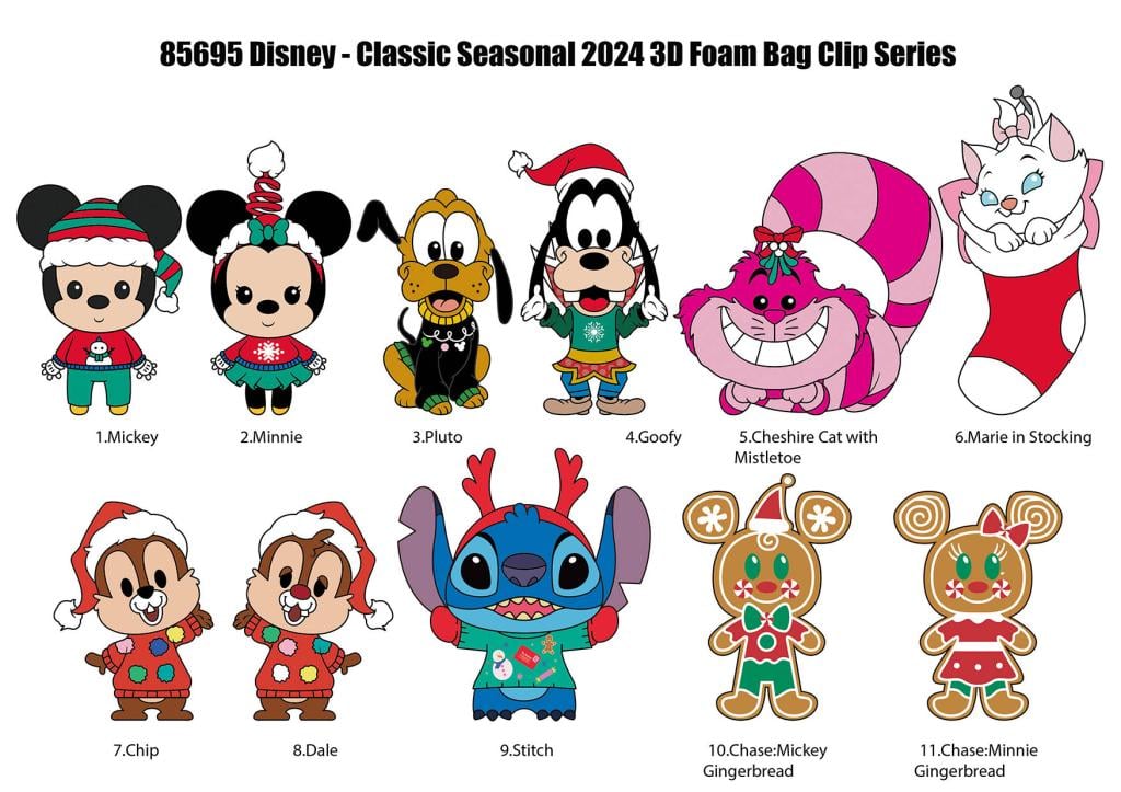 DISNEY SEASONAL - Series 59 - 3D Foam Bag Clip (Display 24 Pcs)