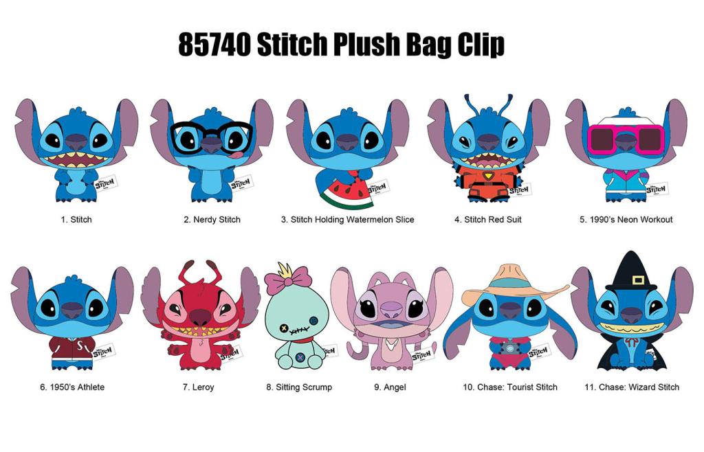 DISNEY - Stitch - Plush Collectible Bag Clip (Display 24 Pcs)