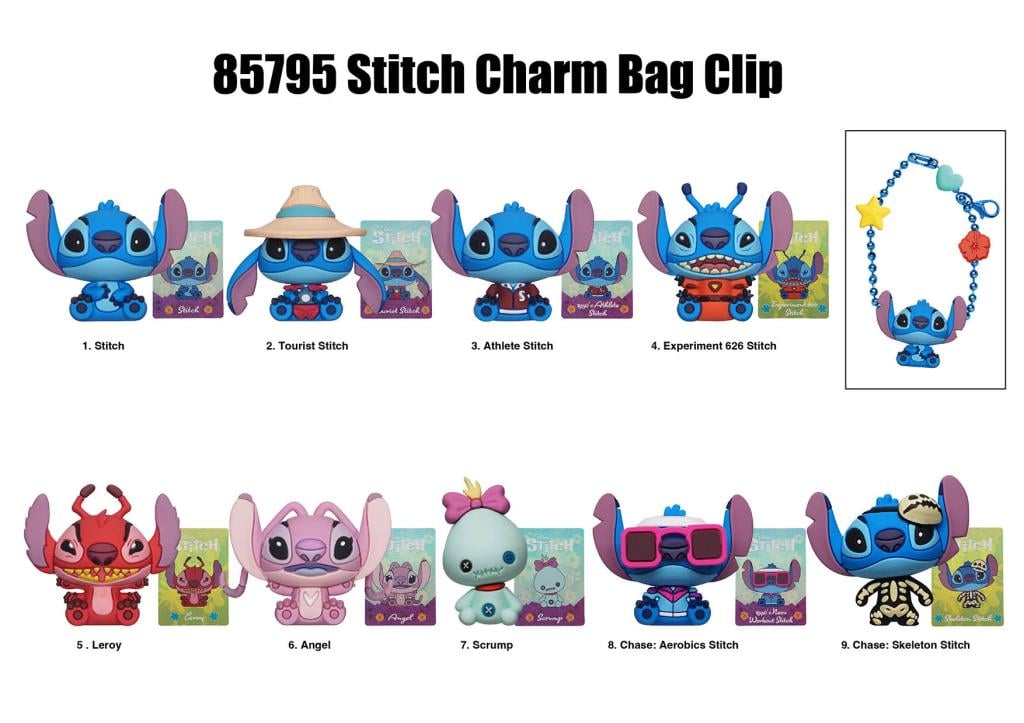 DISNEY - Stitch - Charm Bag Clip (Display 24 Pcs)