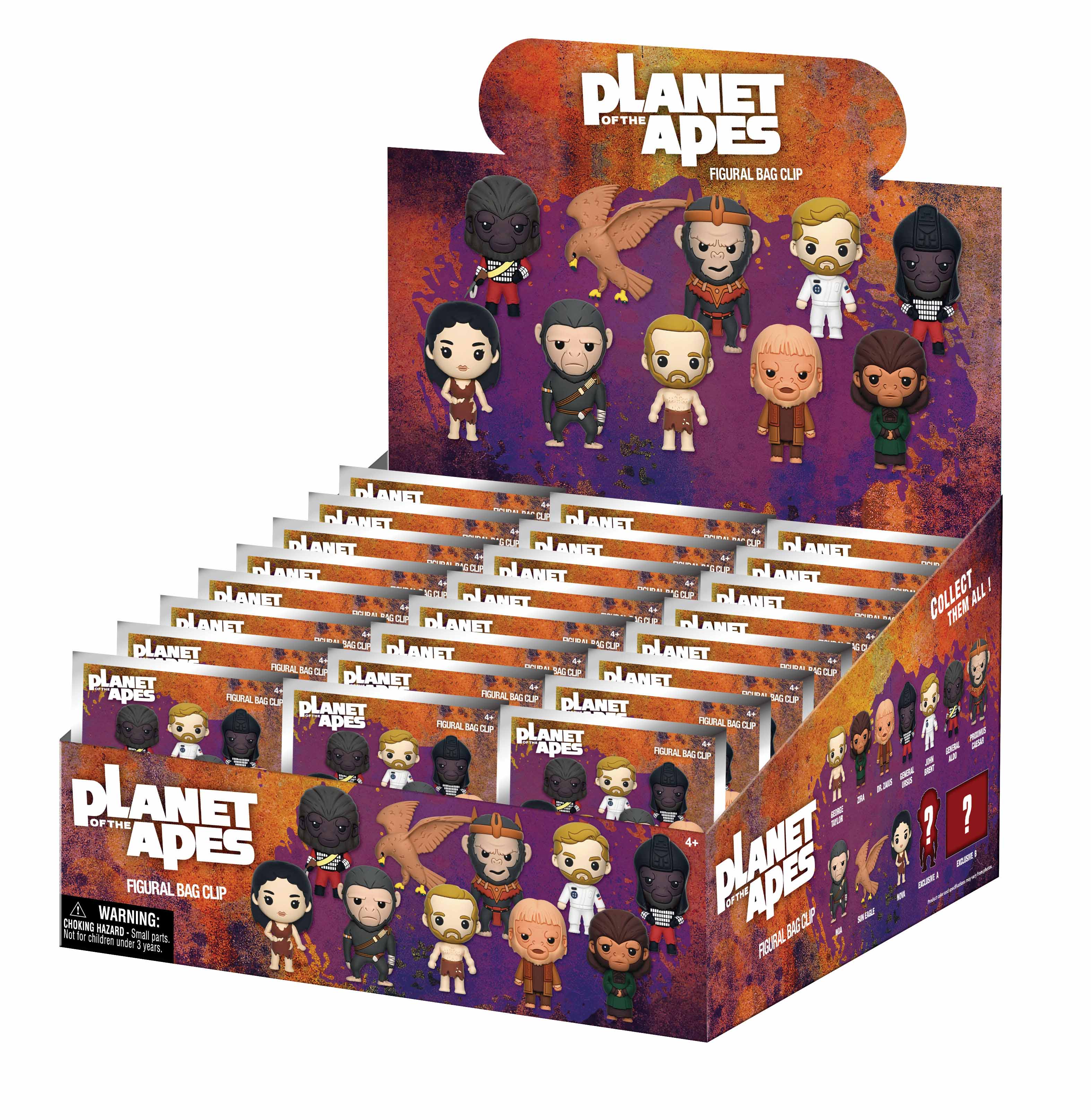 PLANET OF THE APES - Series 1 - 3D Foam Bag Clip (Display 24 Pcs)