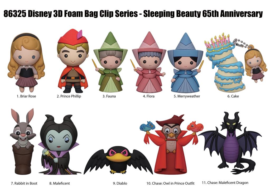 SLEEPING BEAUTY - Series 1 - 3D Foam Bag Clip (Display 24 Pcs)