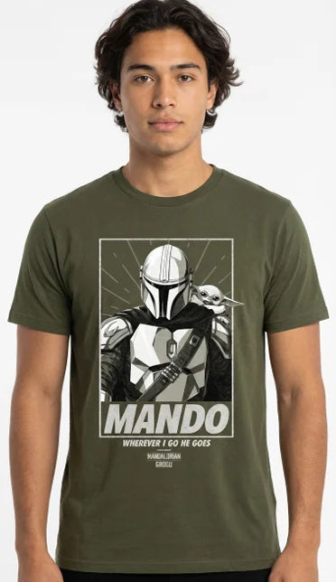 MANDALORIAN & GROGU - Wherever i go he goes - T-Shirt (M)