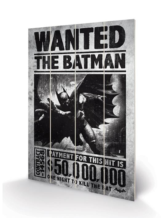 DC COMICS - Wood Print 20x29.5 - Batman Arkham Origins Wanted