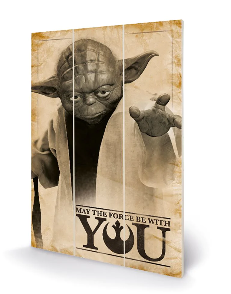 STAR WARS - May The Force Be With You - Wood Print 20x29.5cm