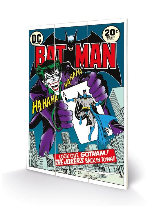 DC COMICS - Wood Print 20x29.5 - Batman Joker's Back in Town