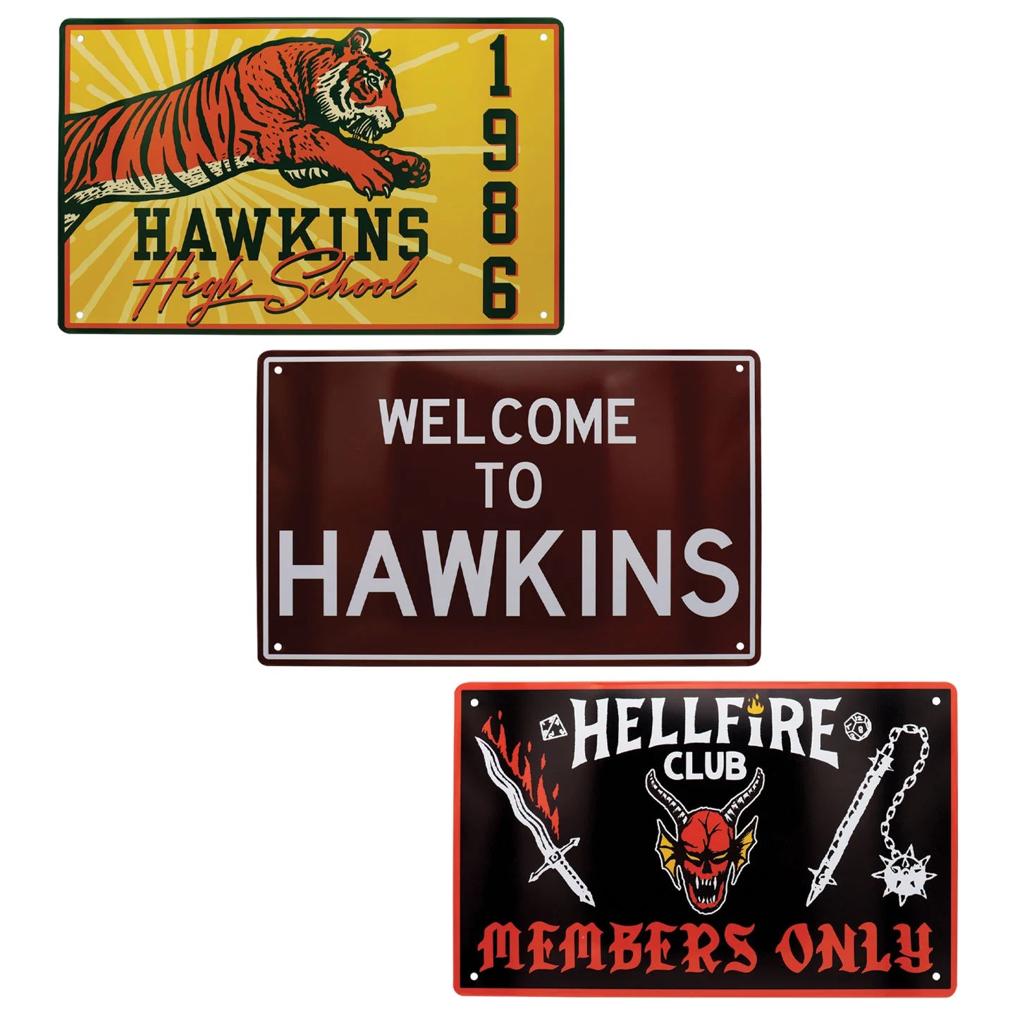 STRANGER THINGS - Set of 3 Tin Signs