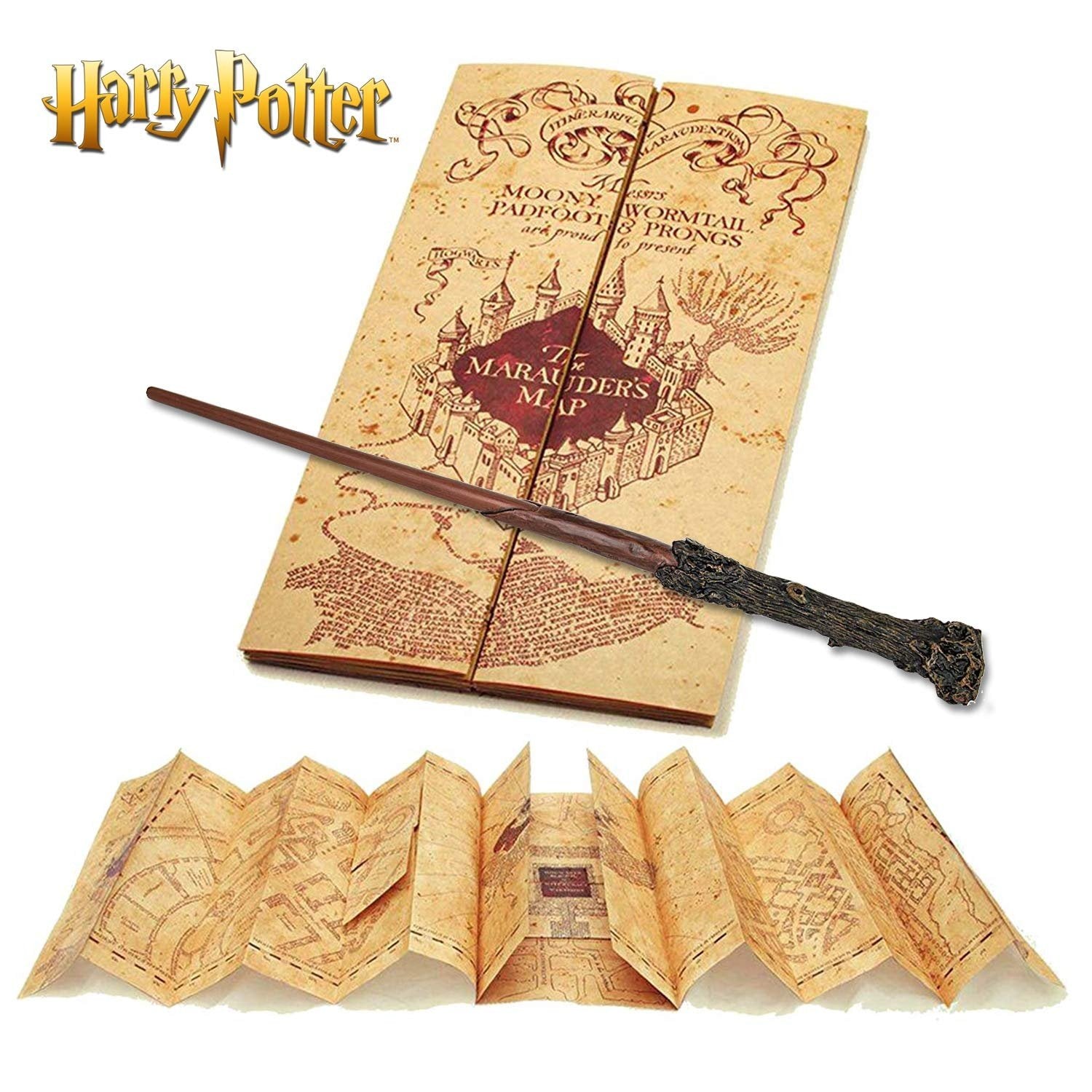HARRY POTTER - Baguette d'Harry & carte du Maraudeur