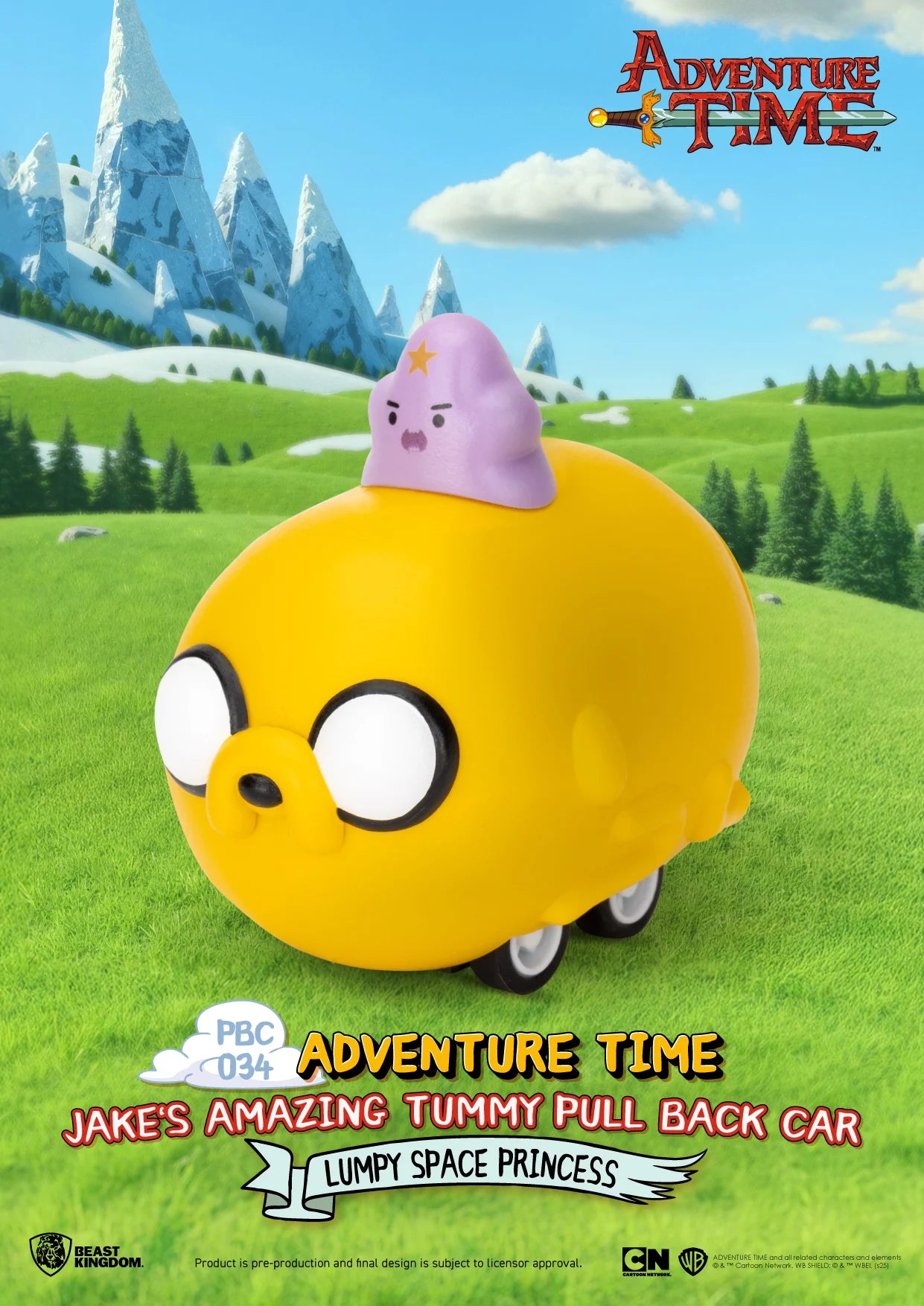 ADVENTURE TIME - Jake's Tummy Pull Black Car -Set 6 Fig. Blind Box 5cm