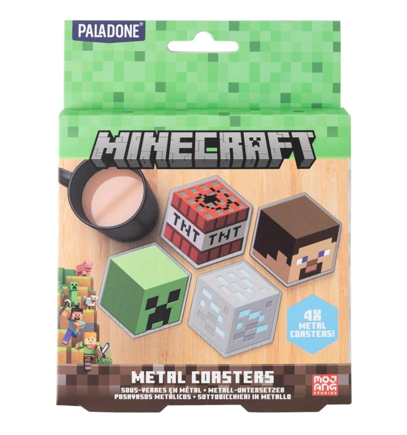 MINECRAFT - Set of 4 Metal Coasters