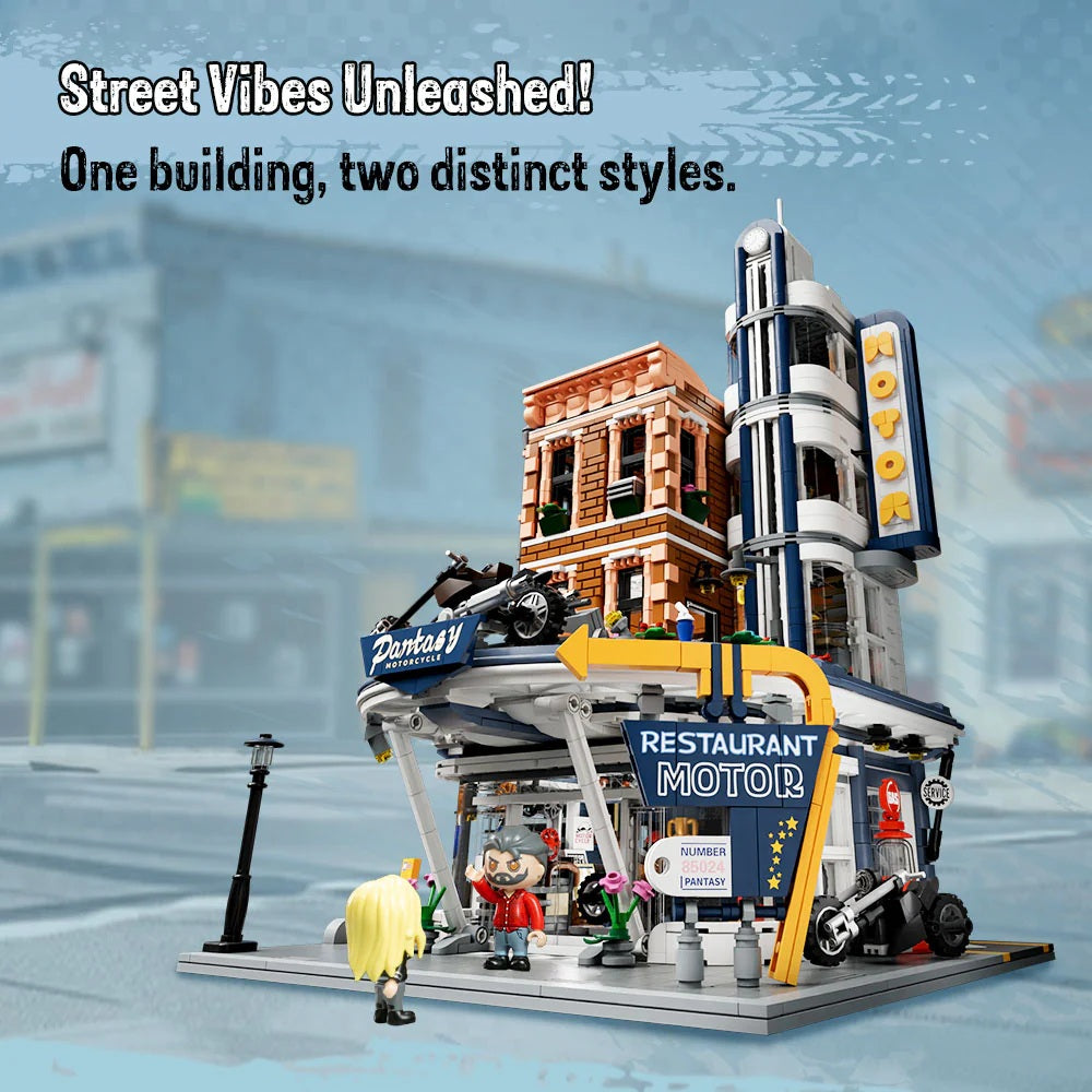 PANTASY - Motorcycle Restaurant - Building block 2989 pcs